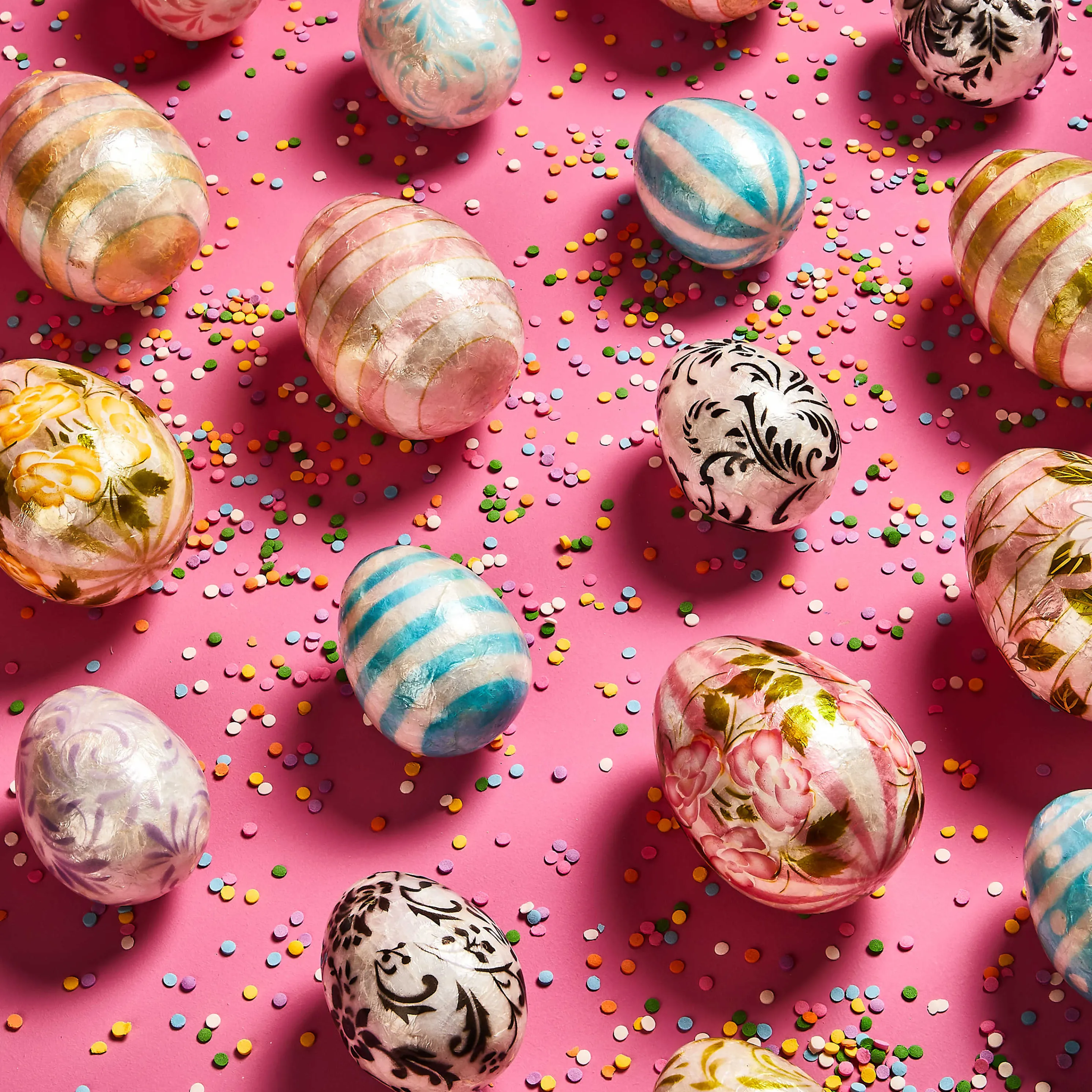 Rose Garden Stripe Eggs - Set Of 3