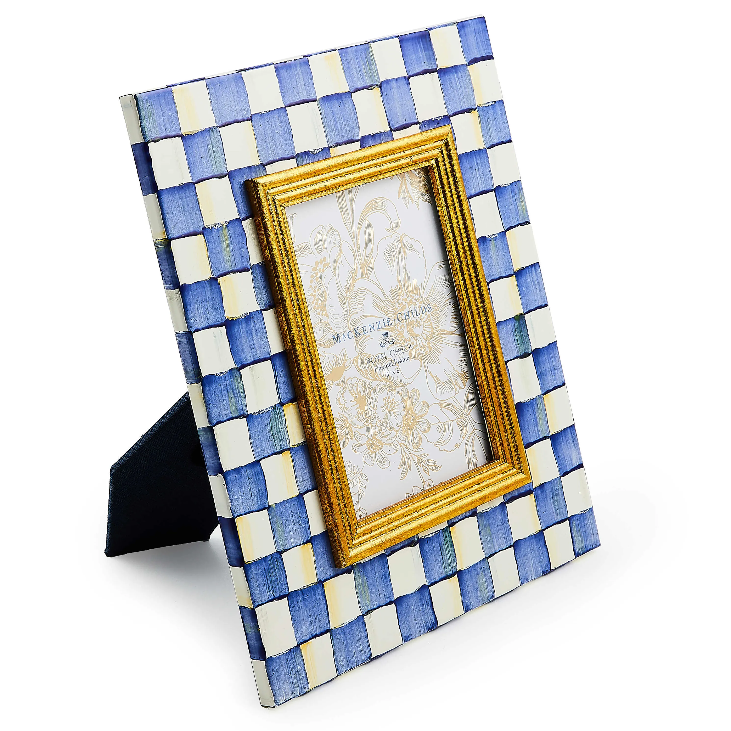 Royal Check Enamel Frame - 4" X 6"