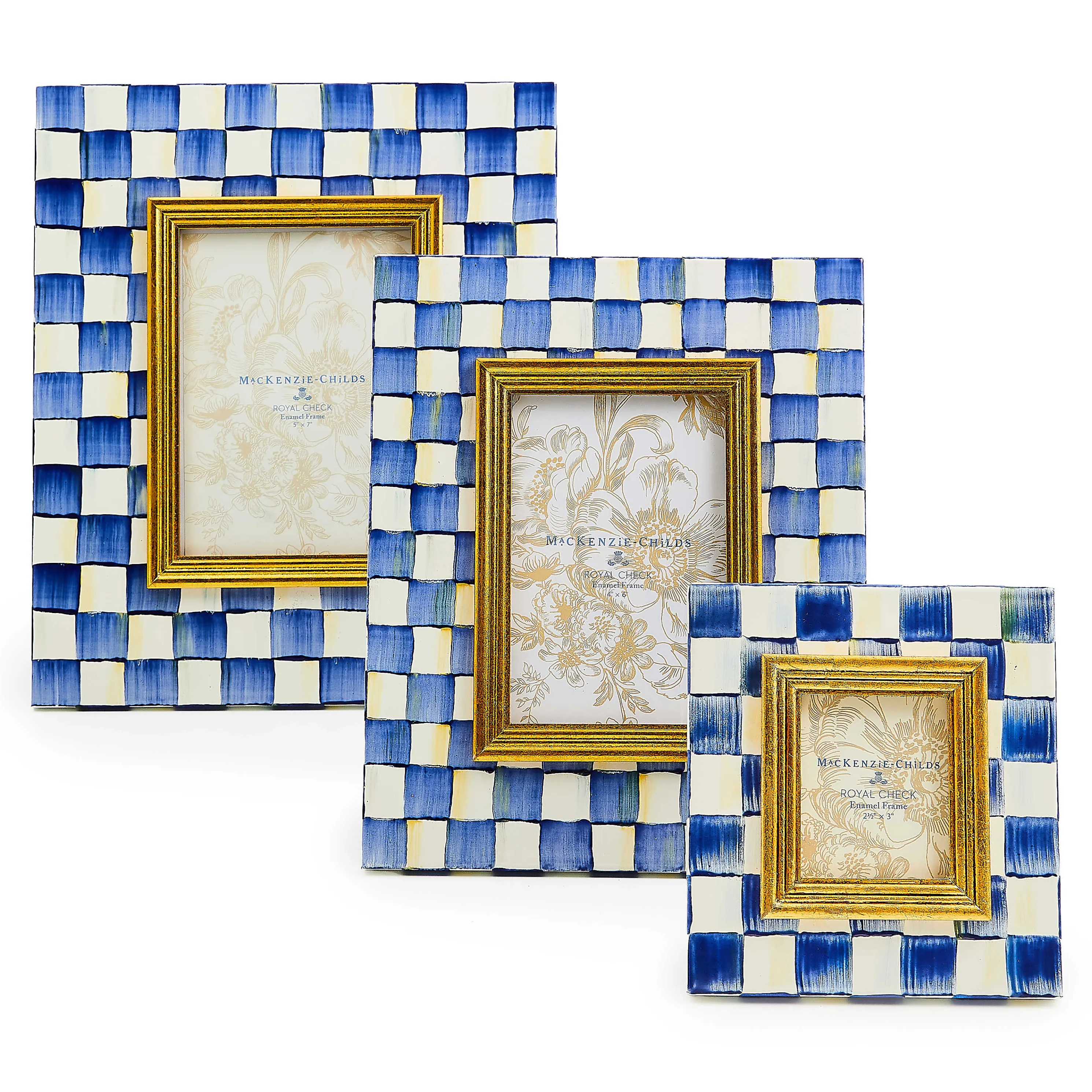 Royal Check Enamel Frame - 2.5" X 3"