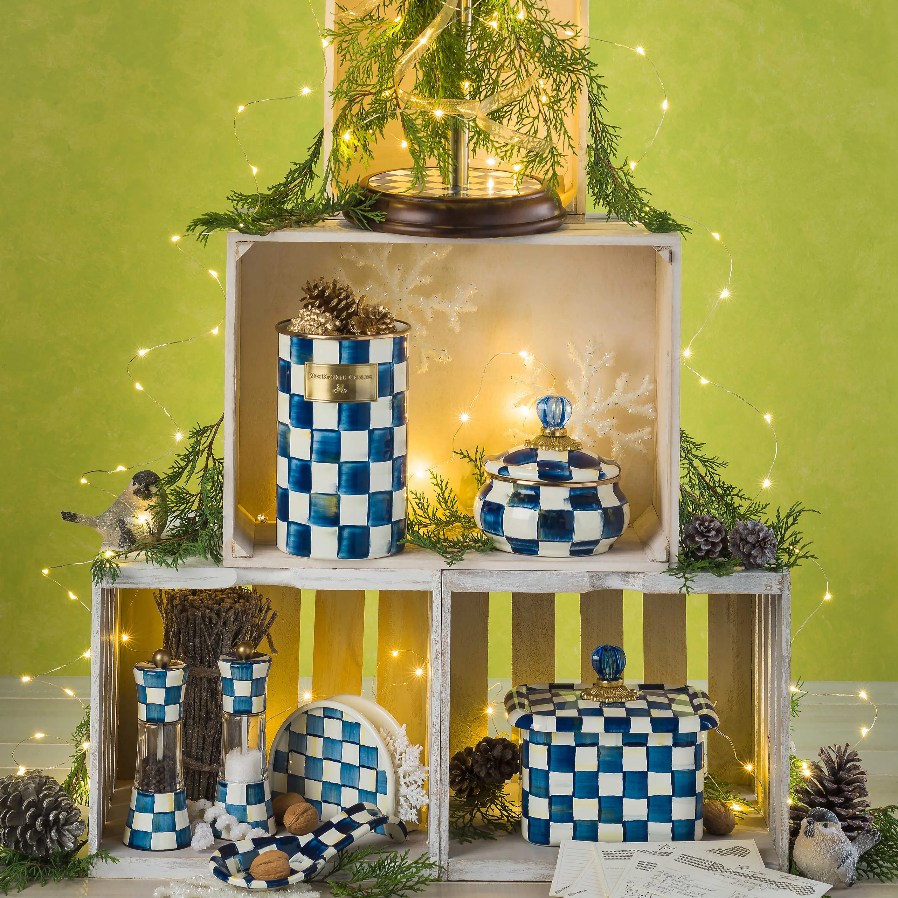 Royal Check Enamel Napkin Holder