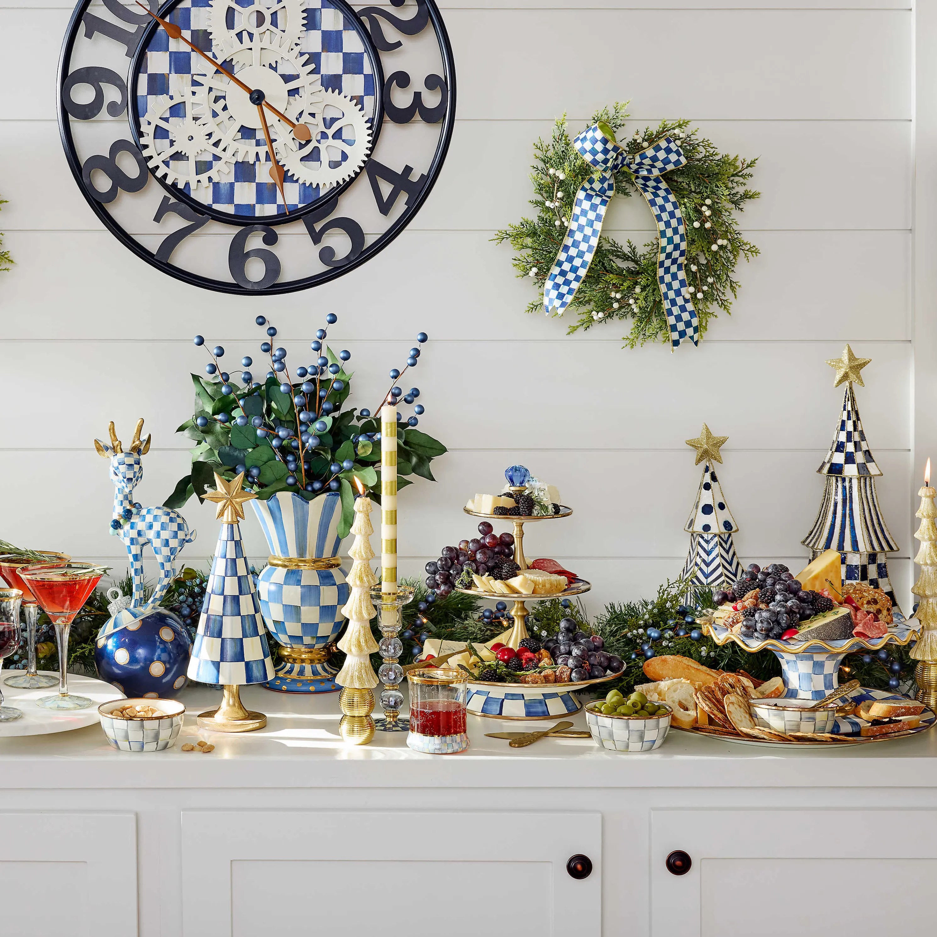 Royal Check Enamel Three Tier Sweet Stand