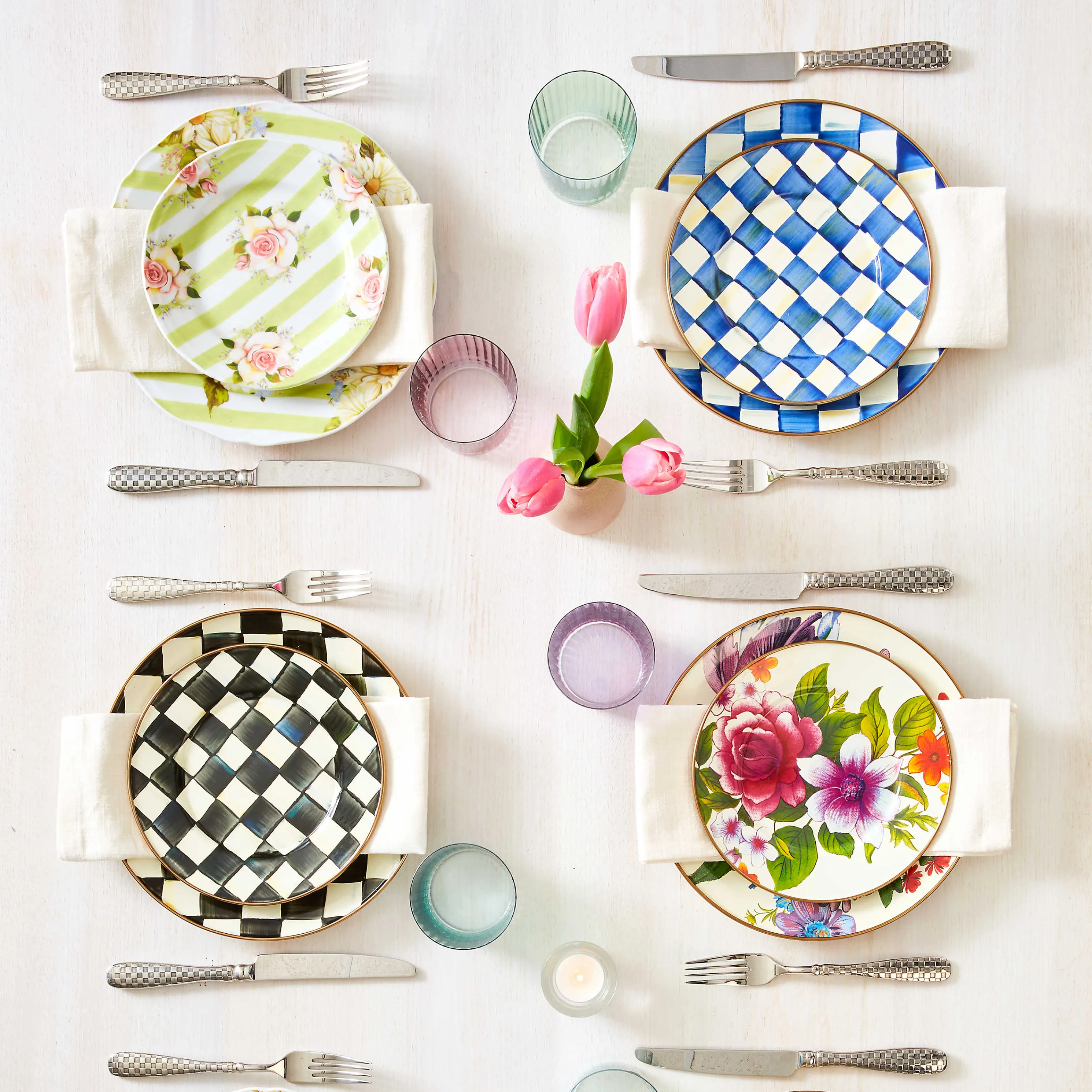 Royal Check Enamel Dinner Plate