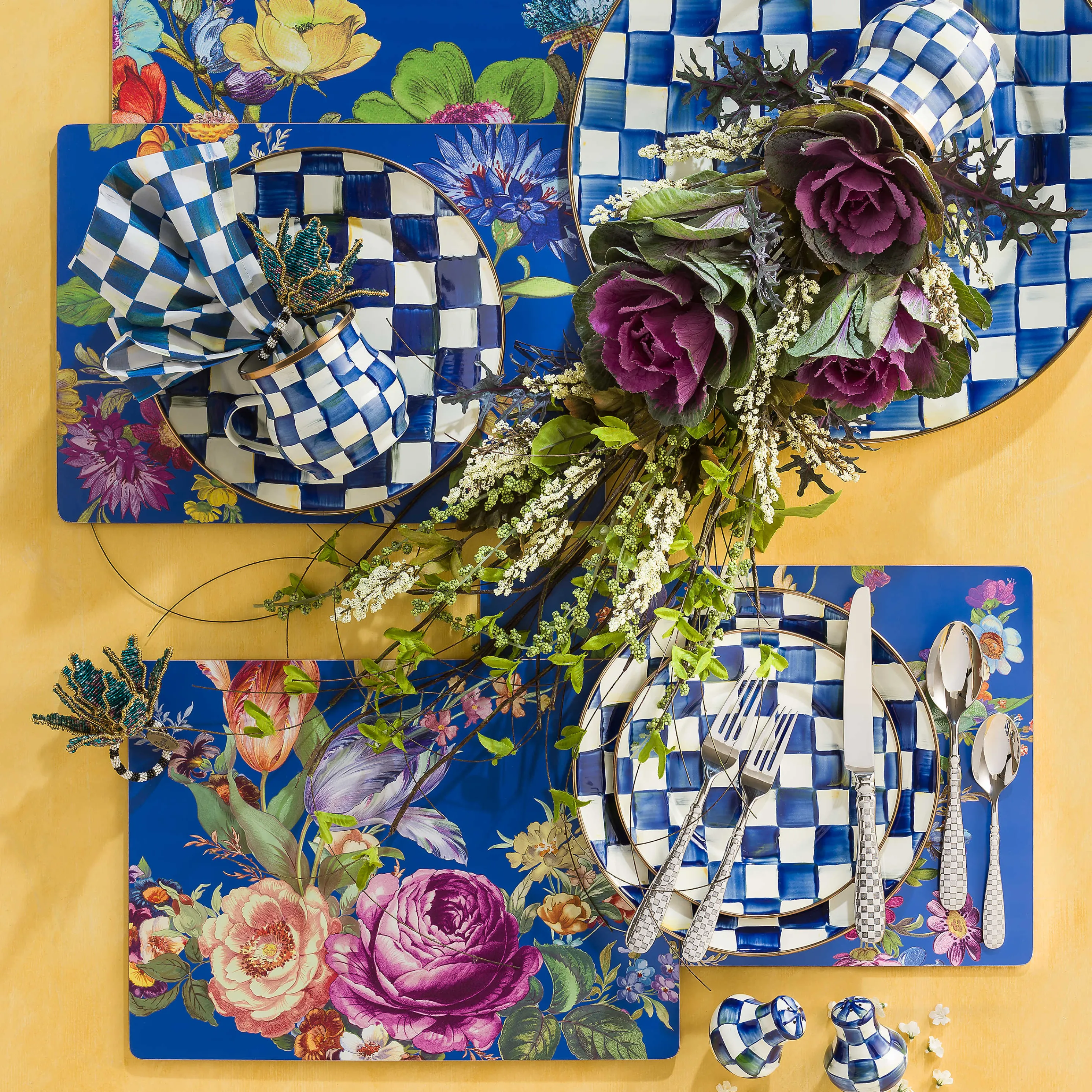 Royal Check Enamel Dinner Plate