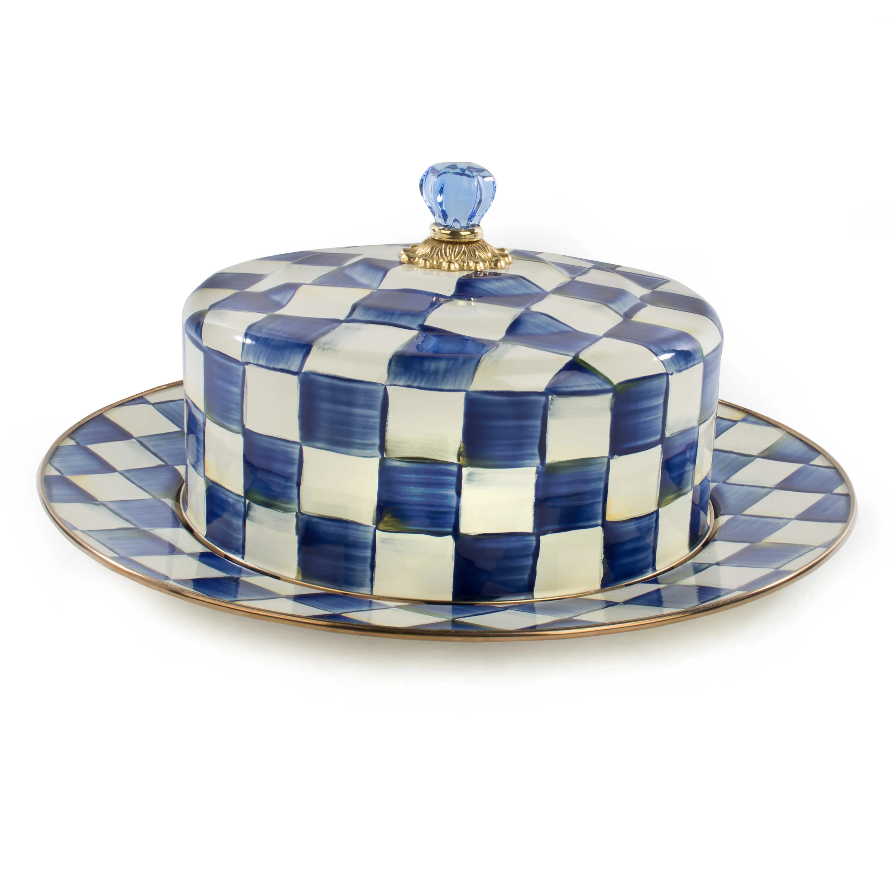 Royal Check Enamel Cake Carrier