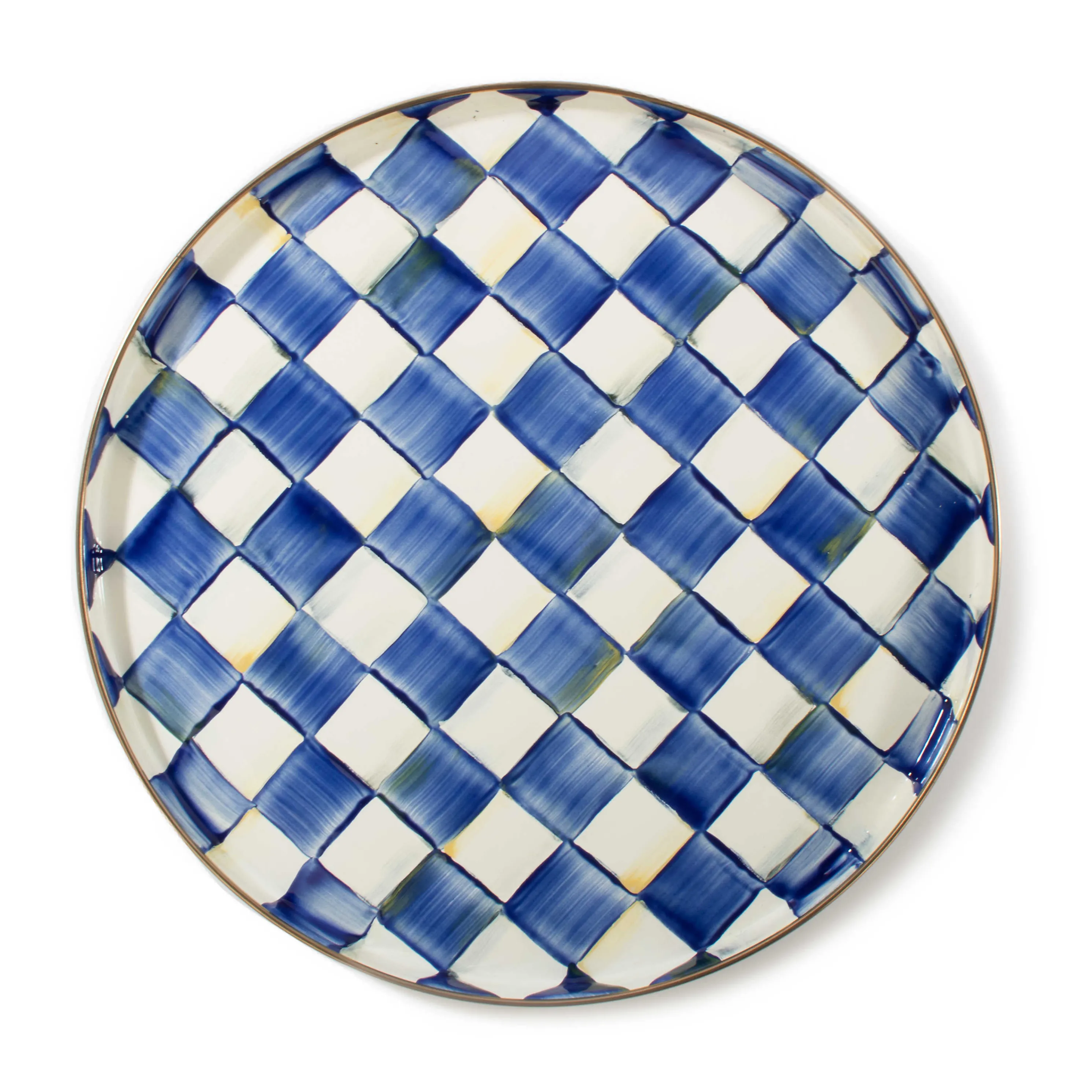 Royal Check Enamel Round Tray