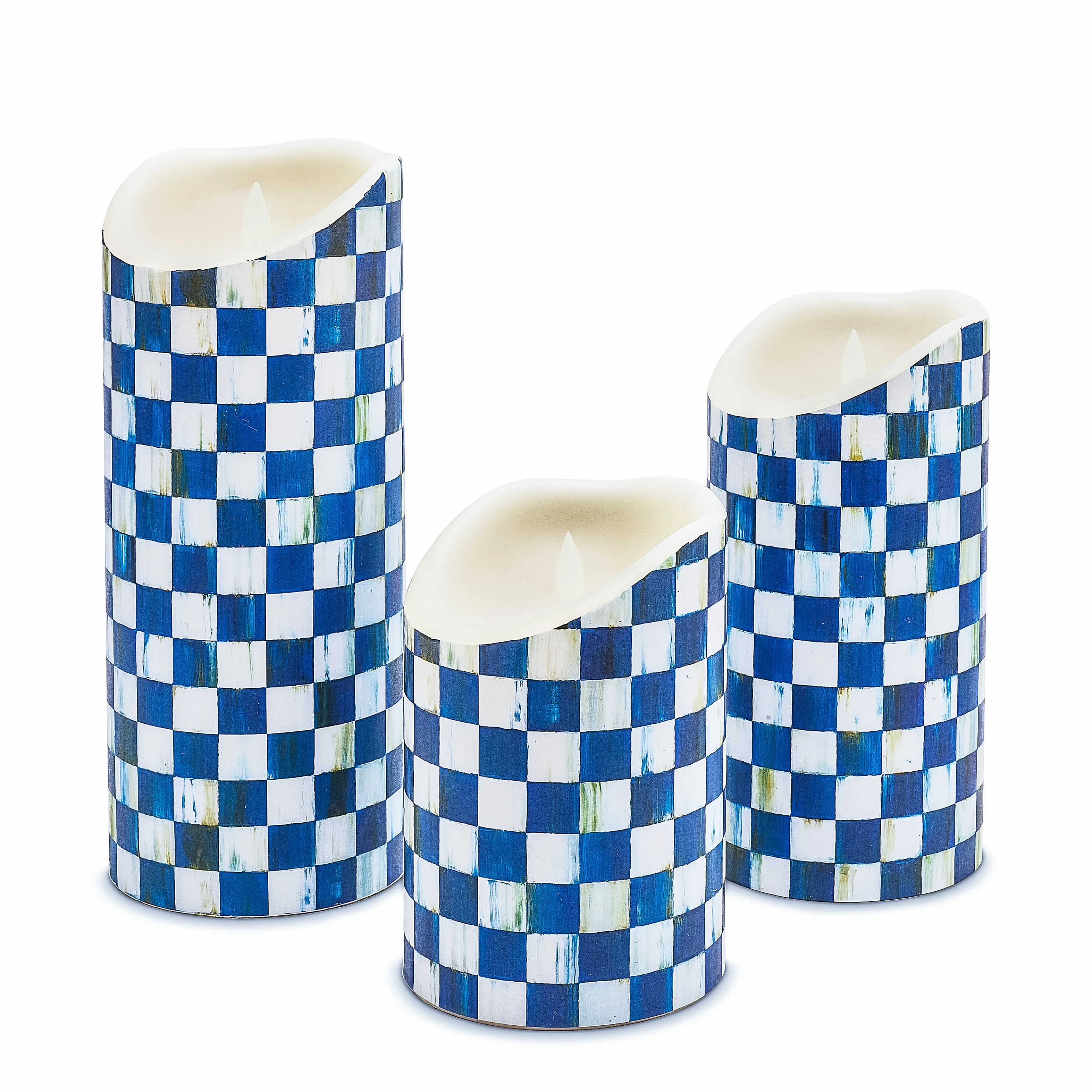 Royal Check Flicker 6" Pillar Candle
