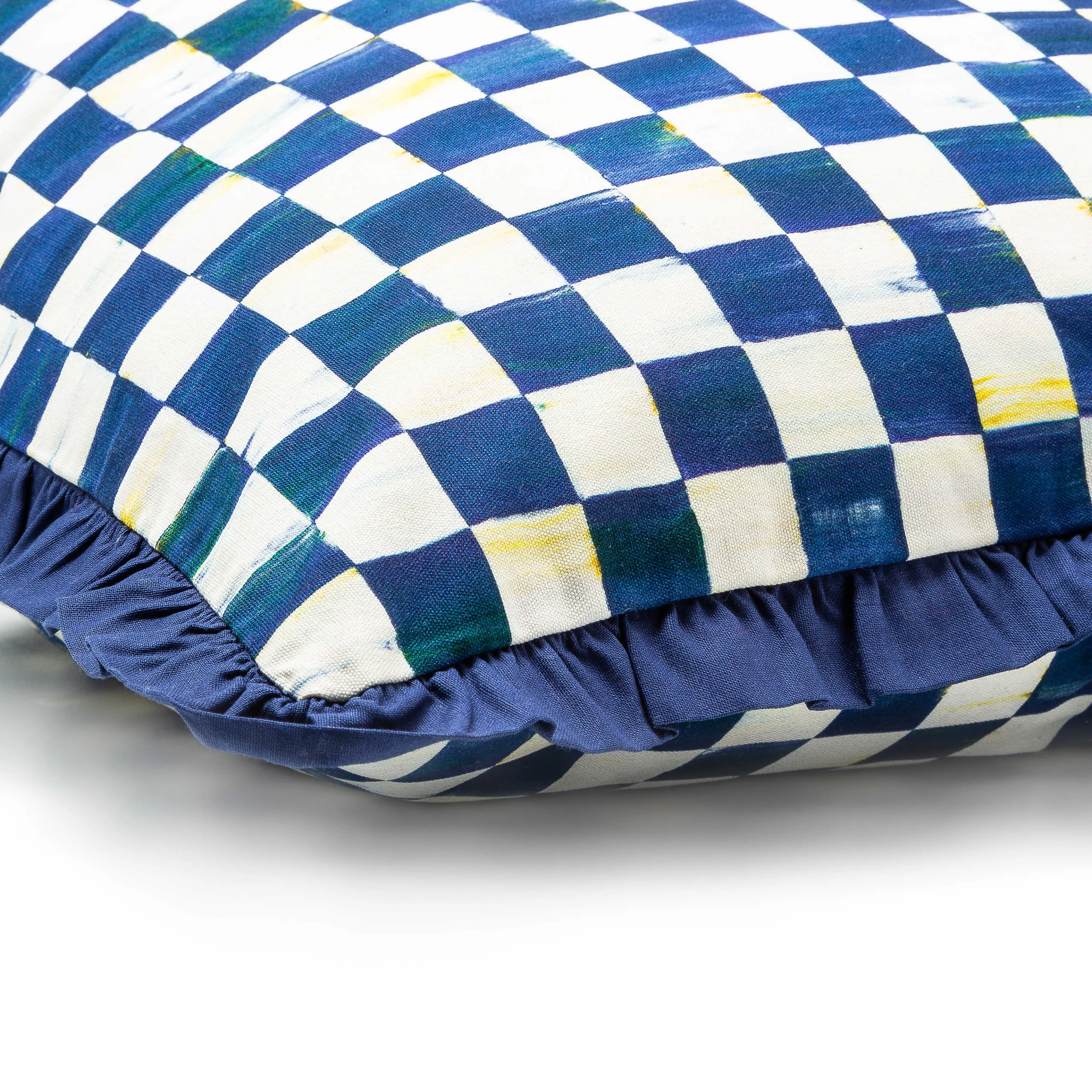 Royal Check Ruffled Square Pillow