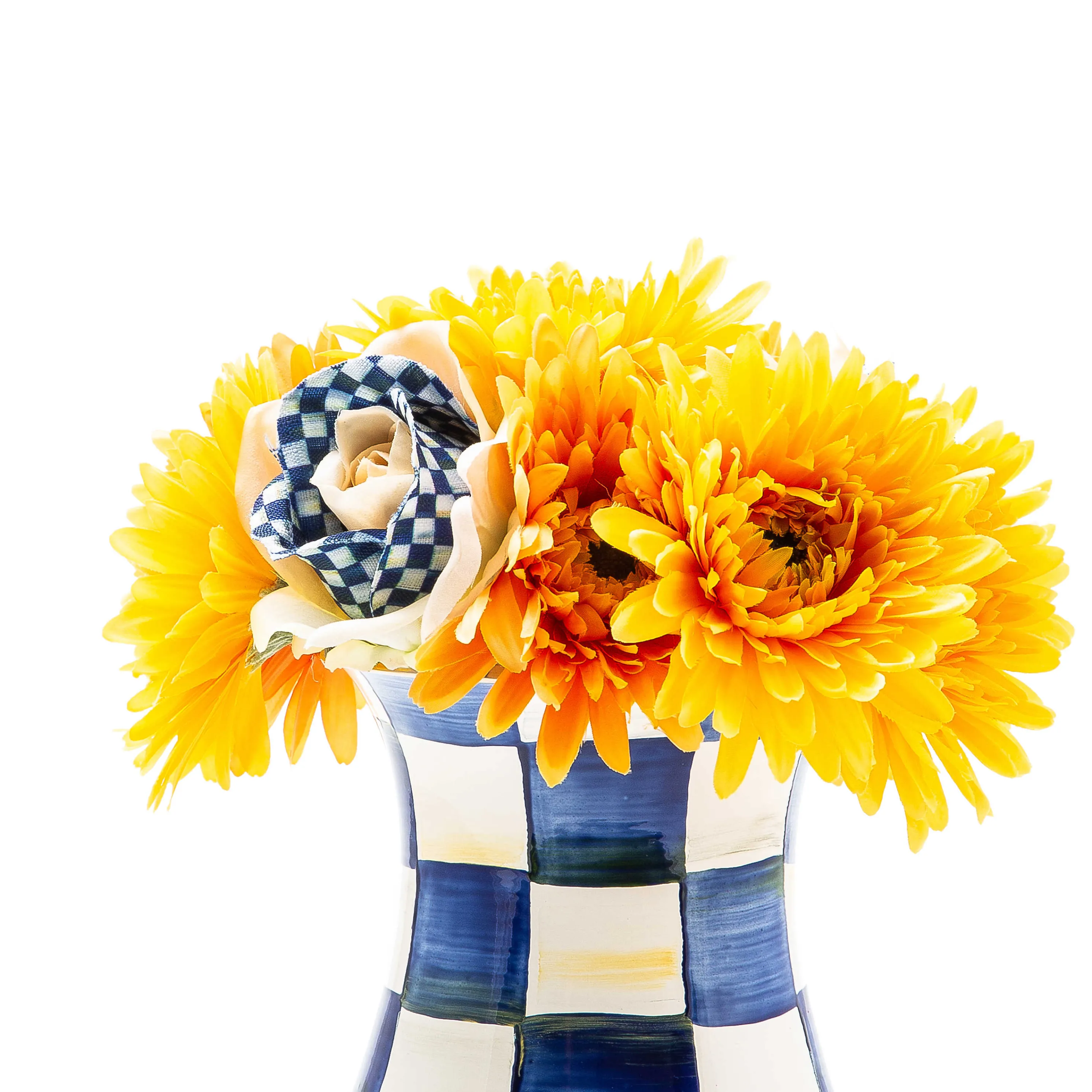 Royal Check Tall Vase & Bouquet Set