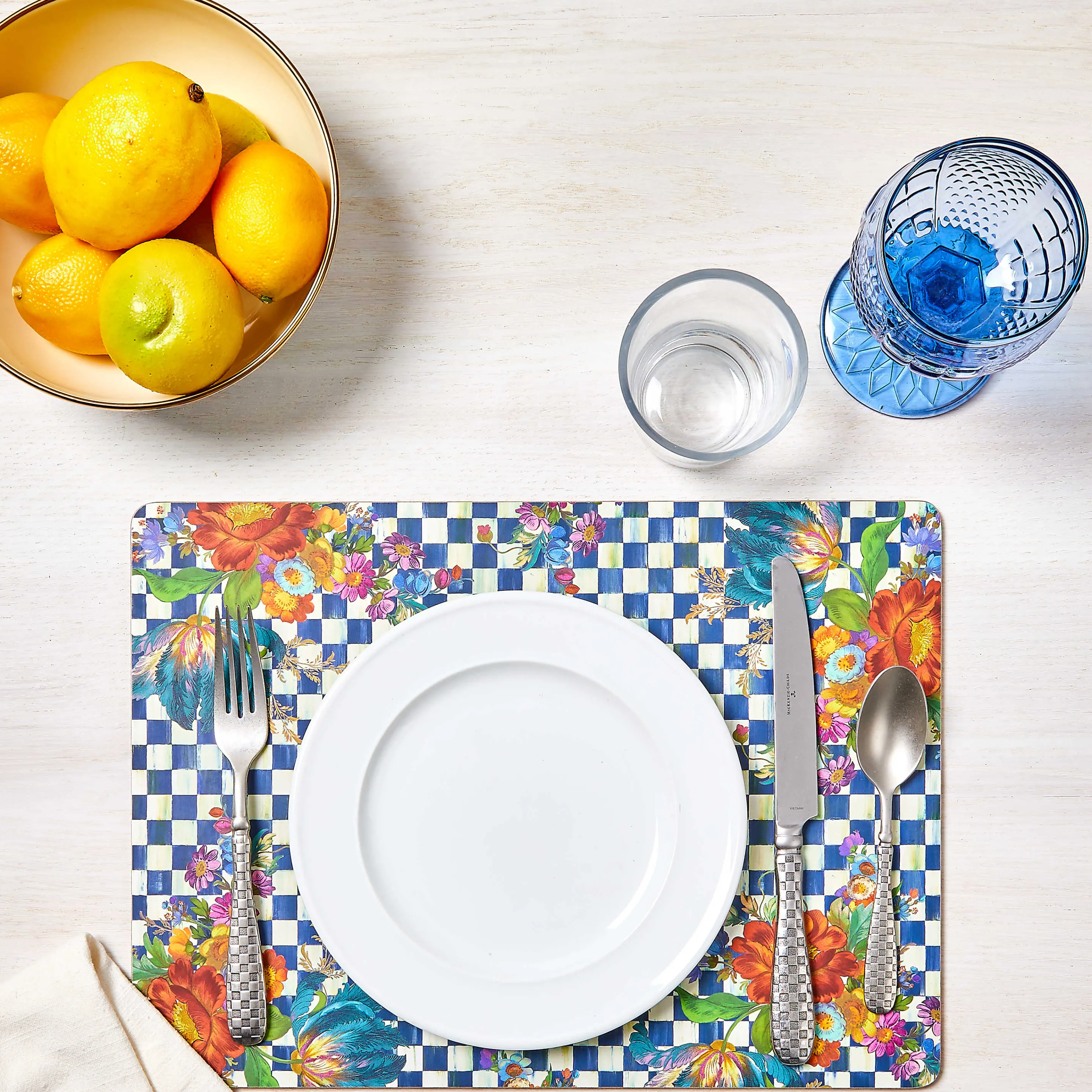 Royal Flower Market Cork Back Placemats - Set Of 4