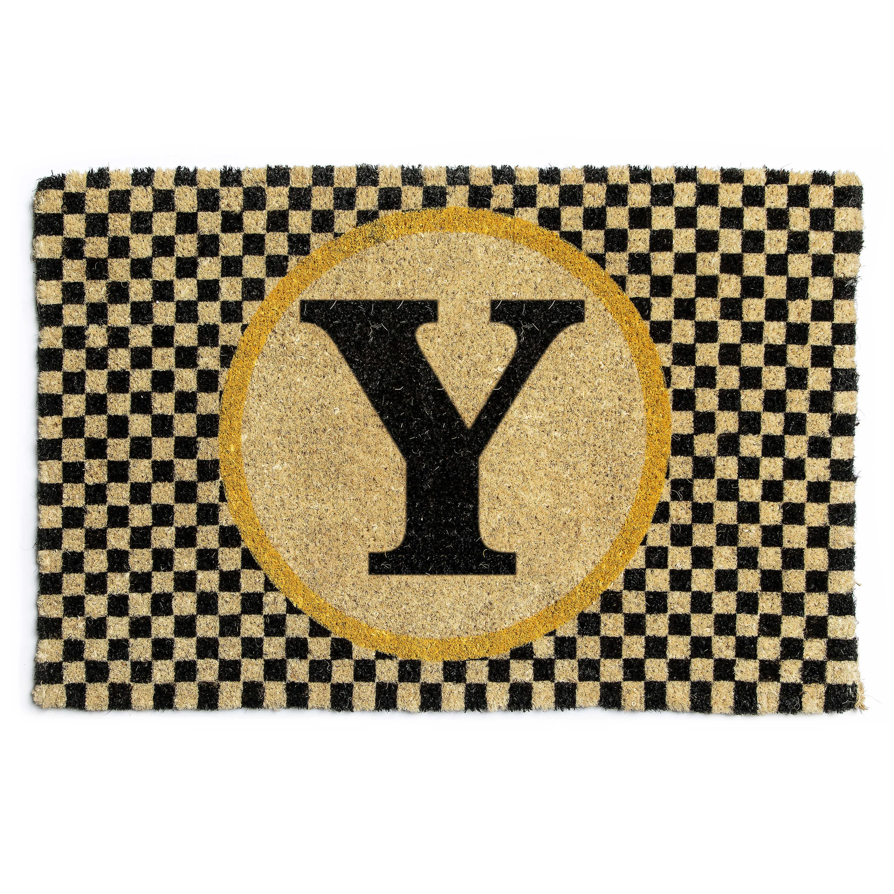 Single Letter Monogrammed Entrance Mat - Y