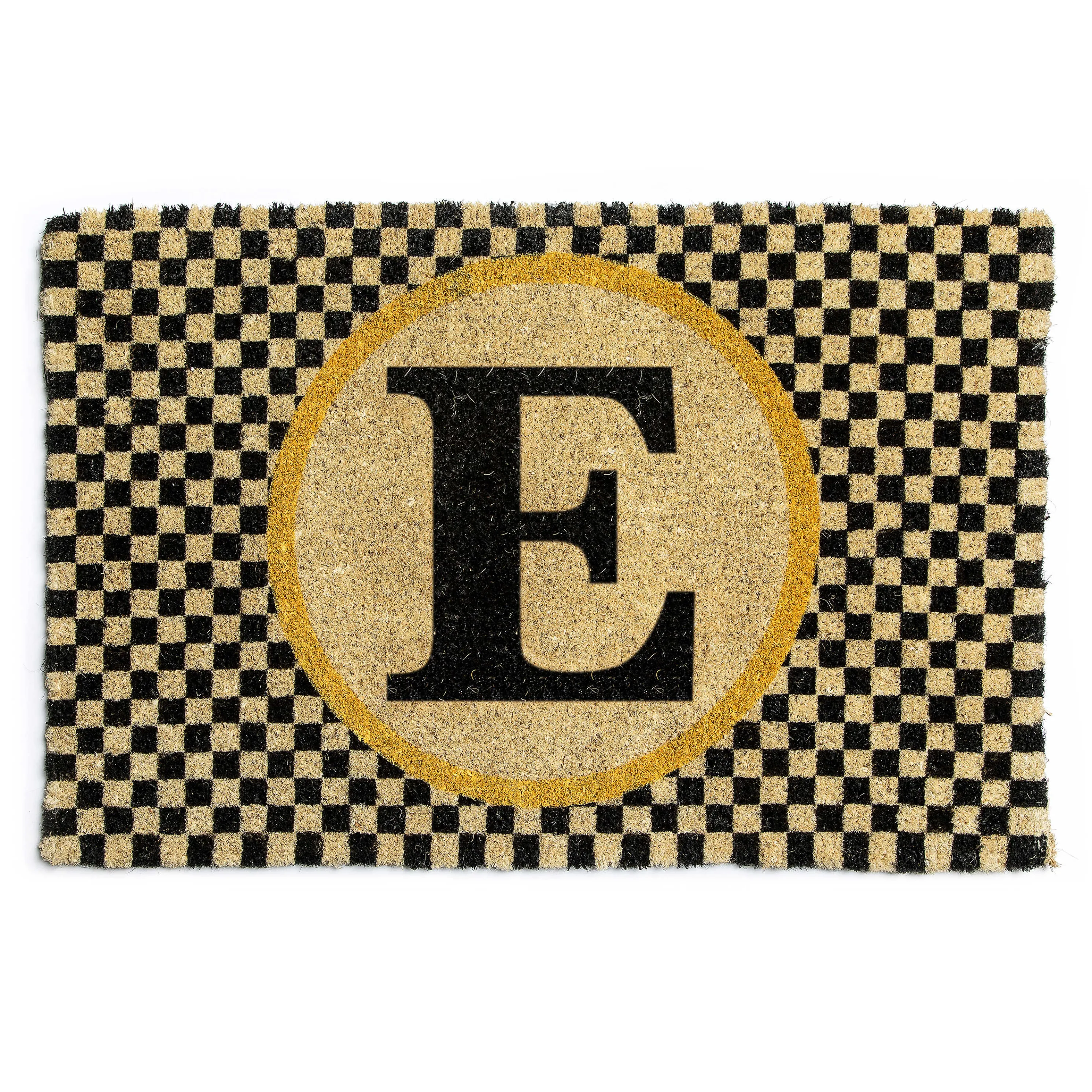 Single Letter Monogrammed Entrance Mat - E