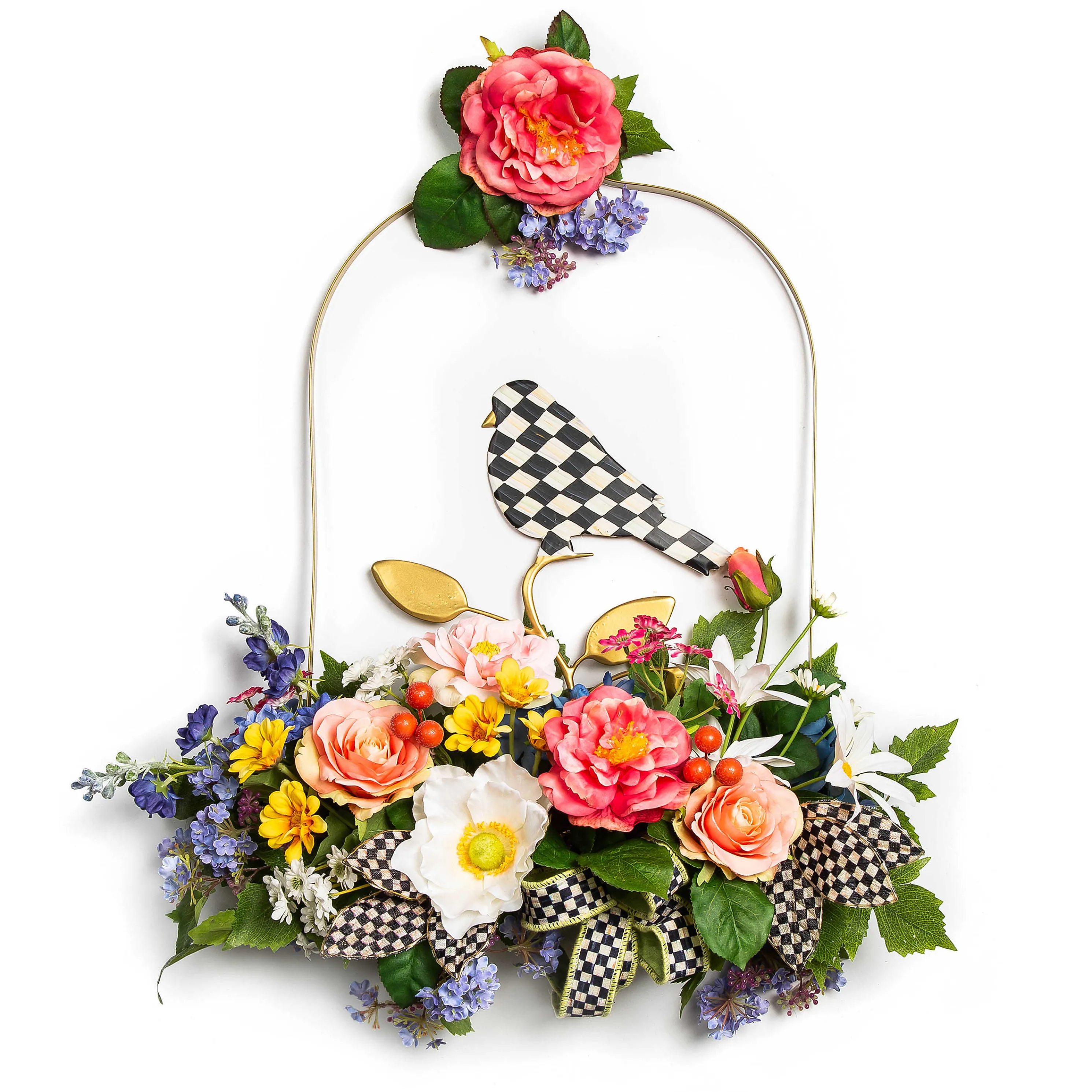 Spring Blooms Bird Arch Wreath
