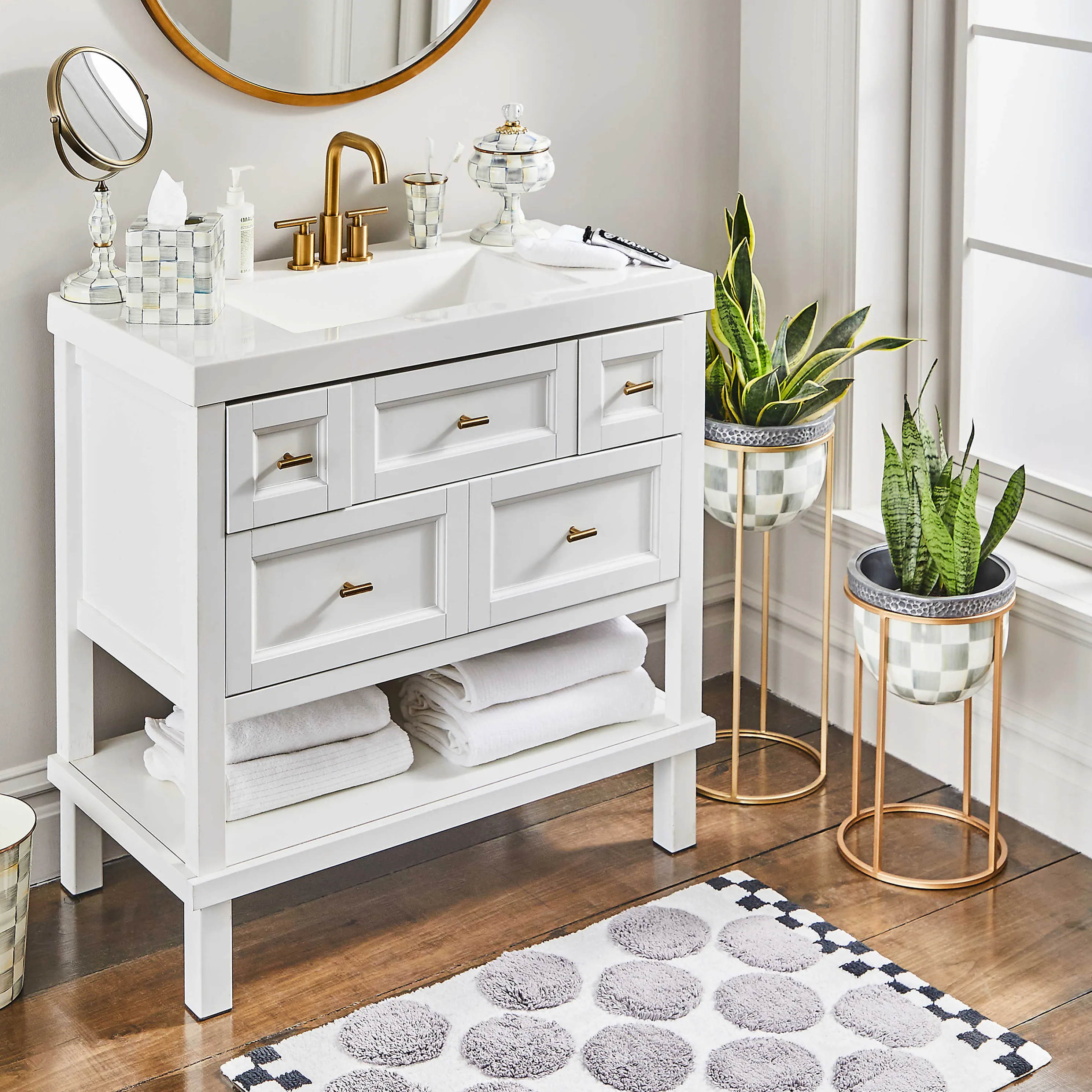 Sterling Check Enamel Curiosity Pot