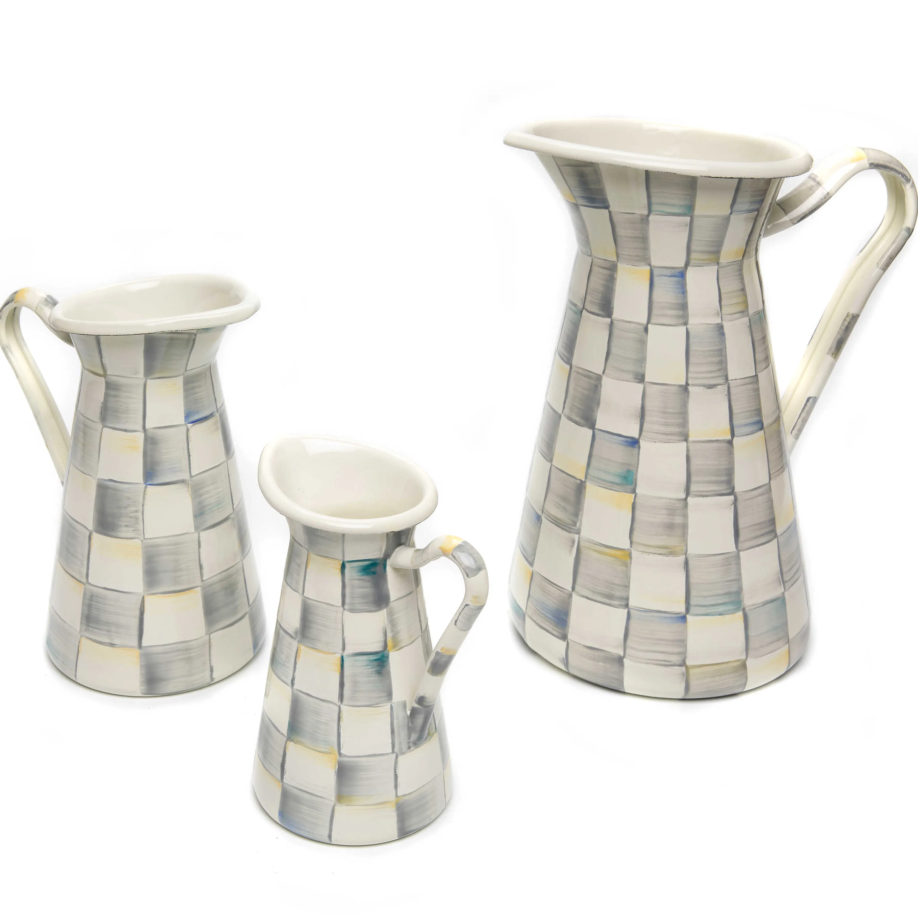 Sterling Check Enamel Practical Pitcher - Medium