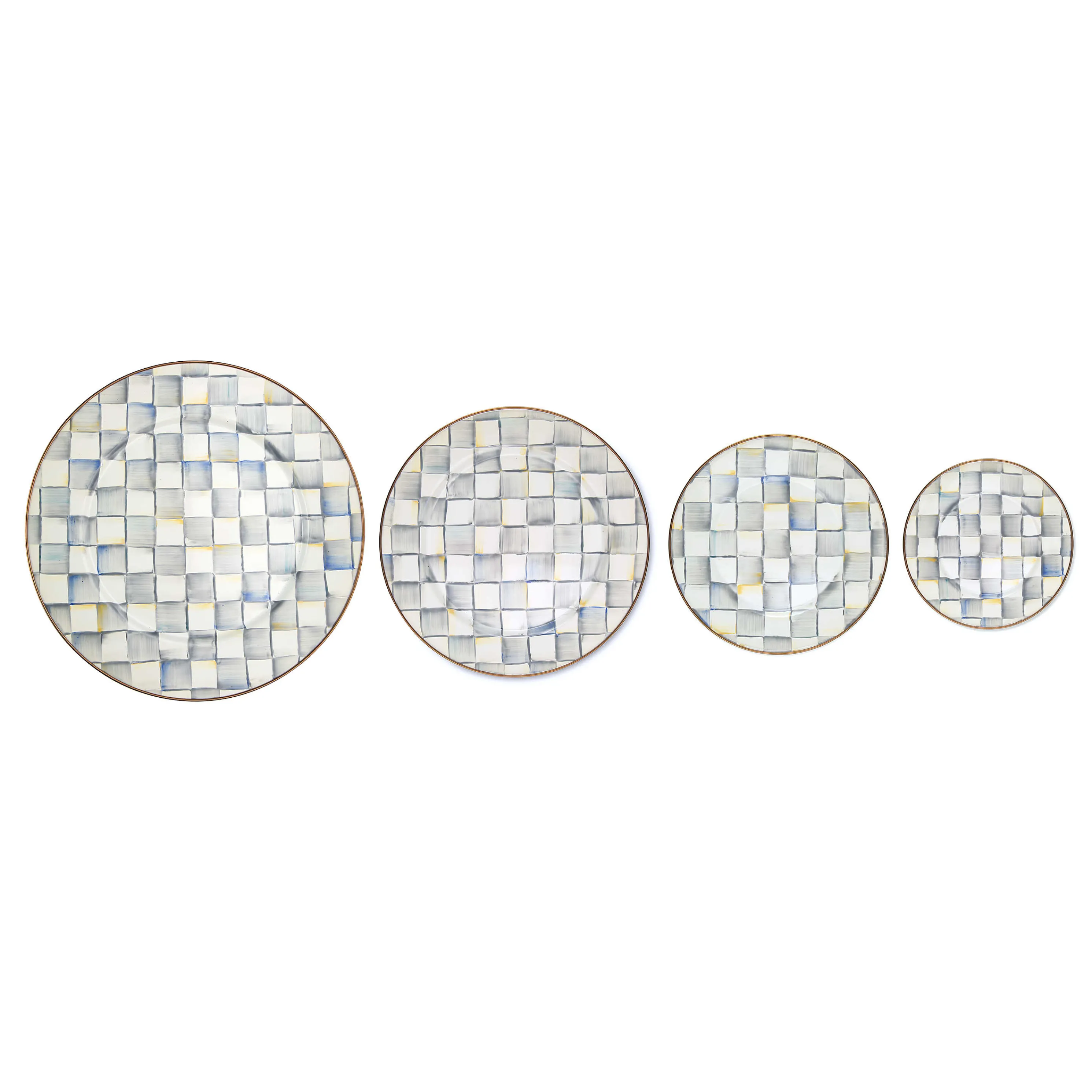 Sterling Check Enamel Salad/Dessert Plate