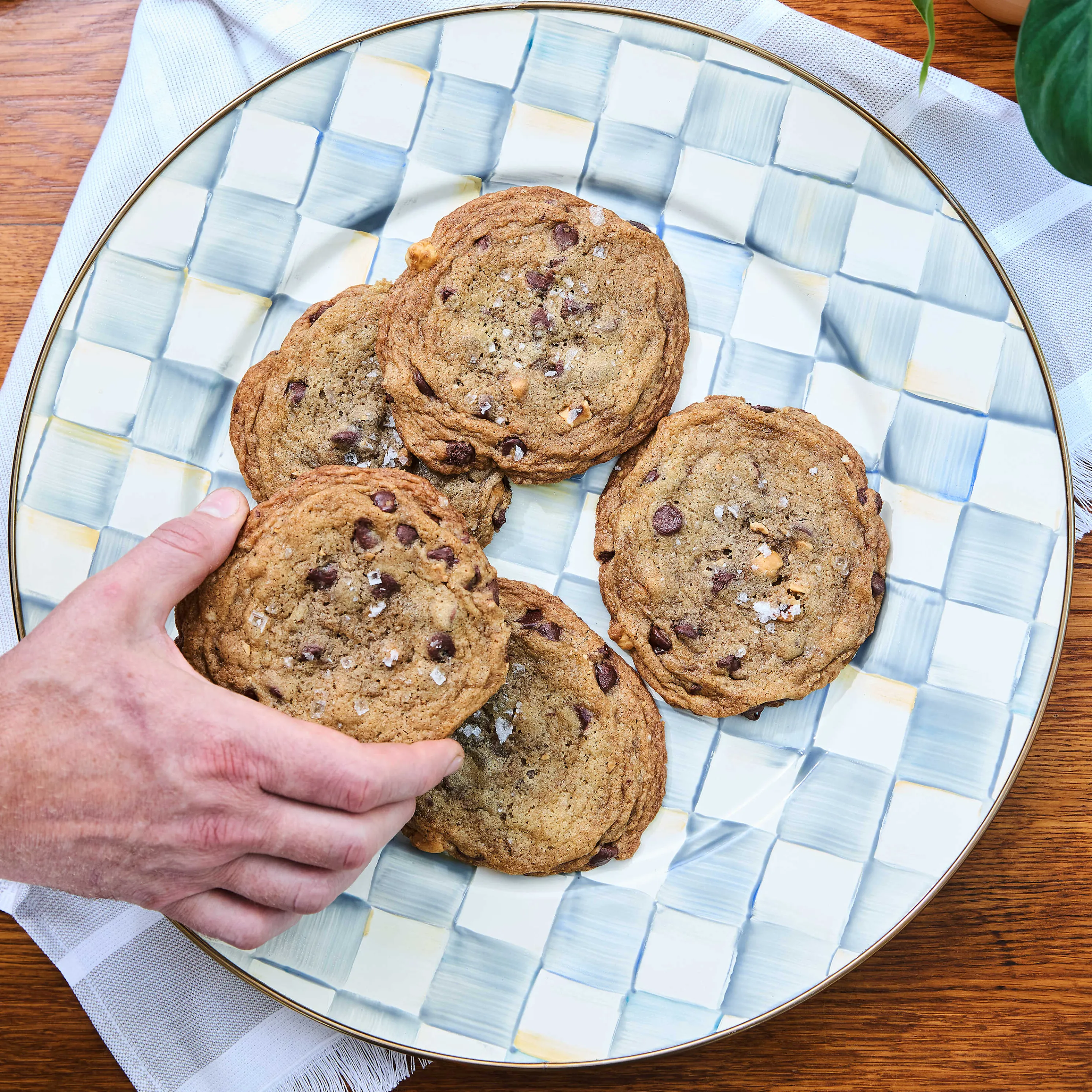 Sterling Check Enamel Serving Platter
