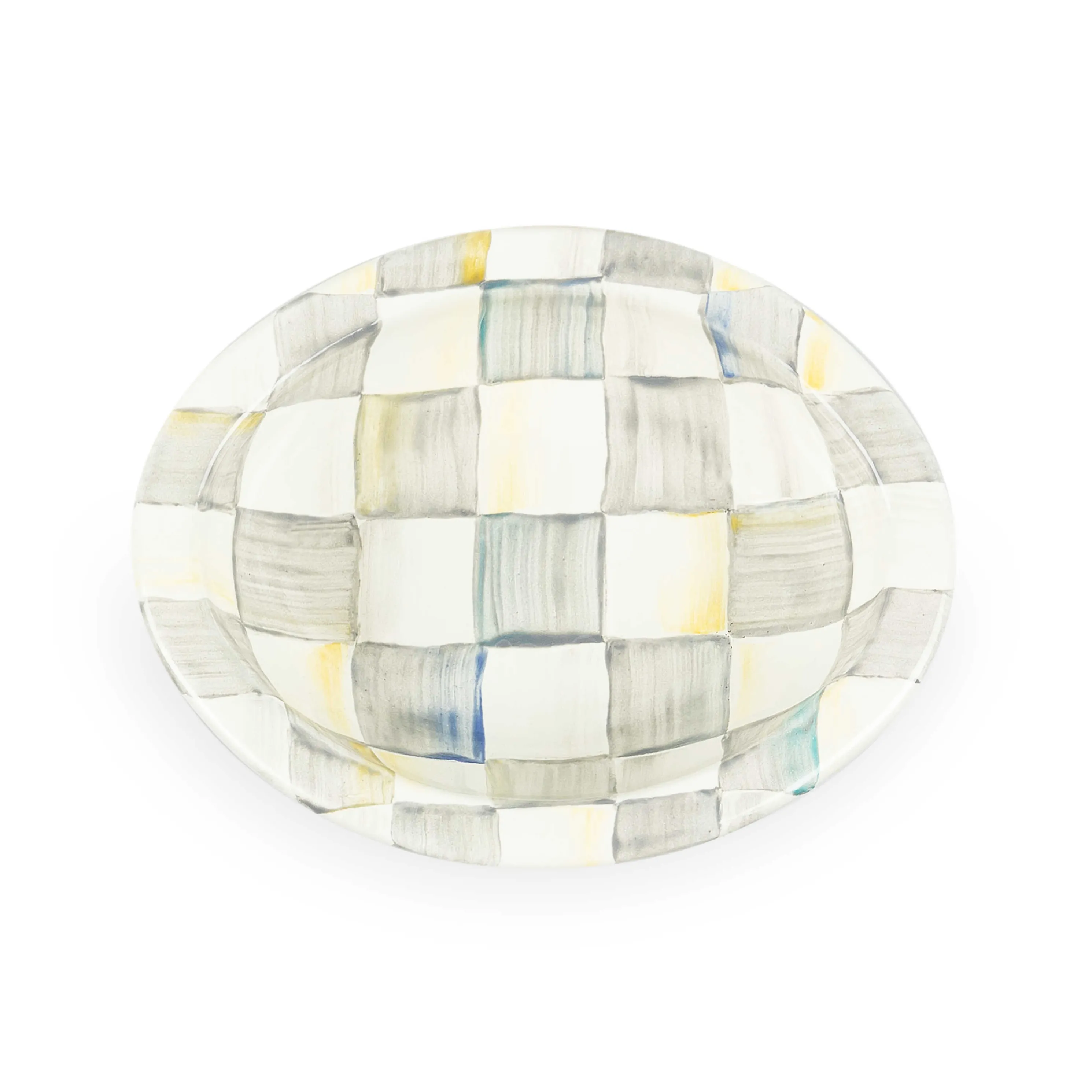 Sterling Check Enamel Soap Dish