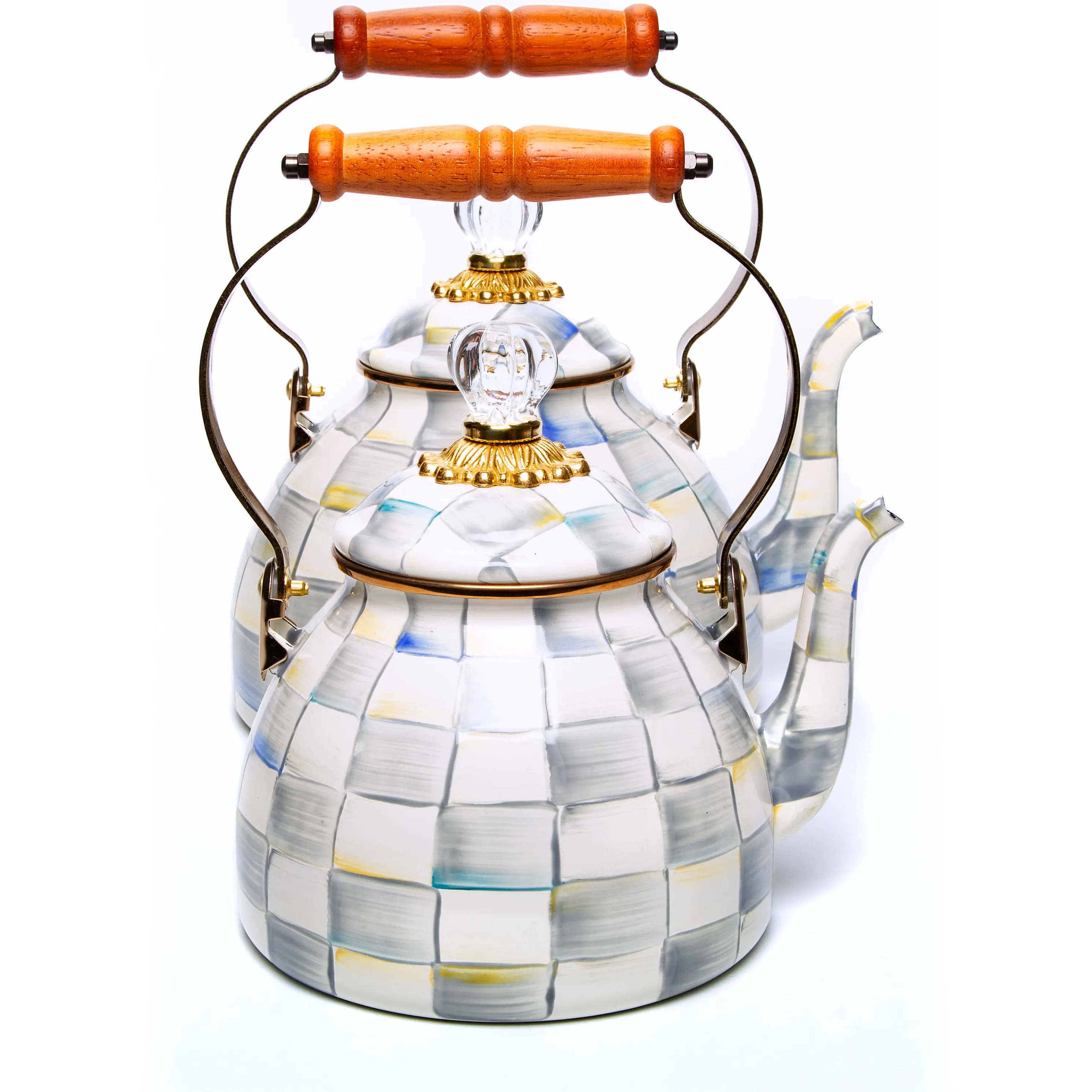 Sterling Check Enamel Tea Kettle - 3 Quart