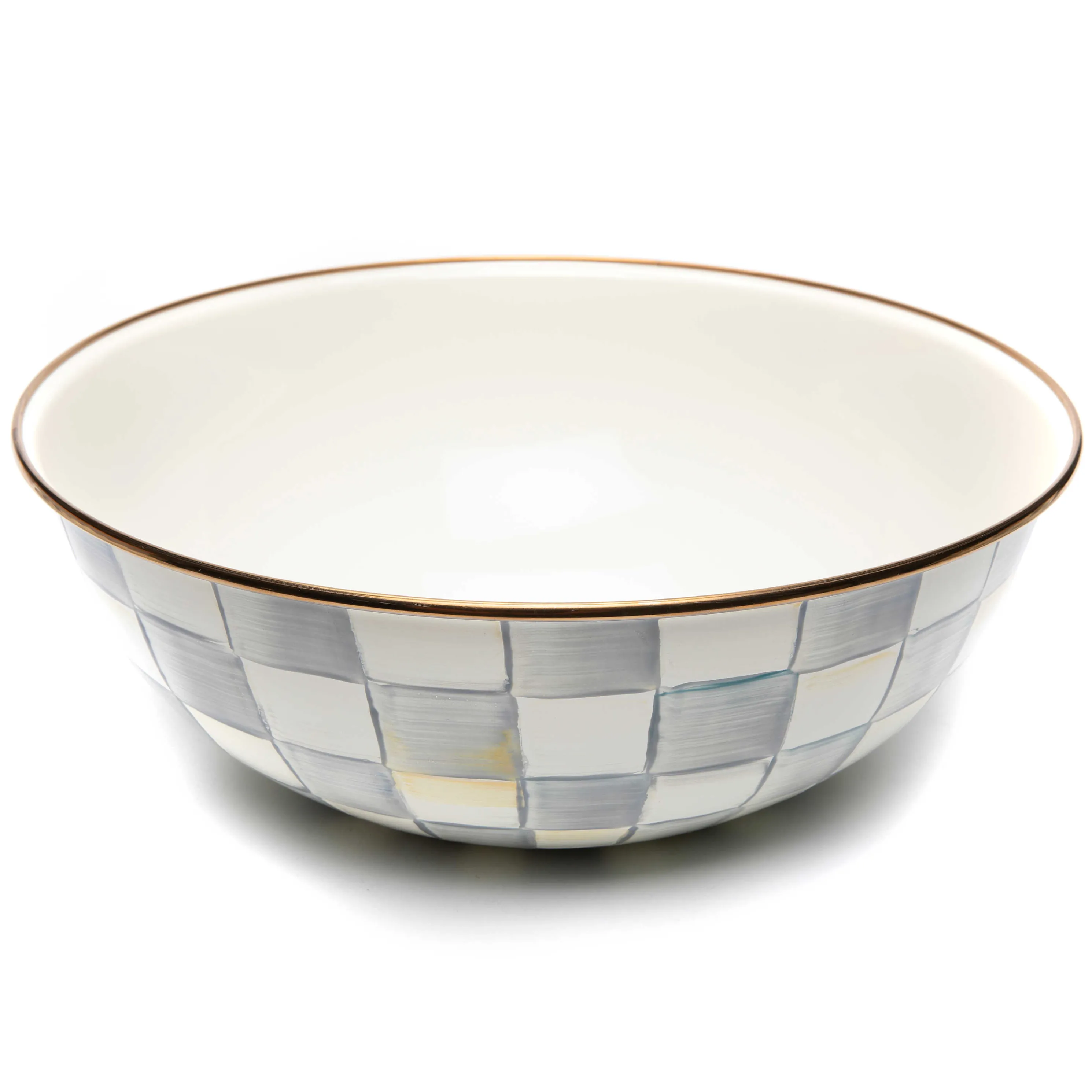 Sterling Check Enamel Everyday Bowl - Extra Large