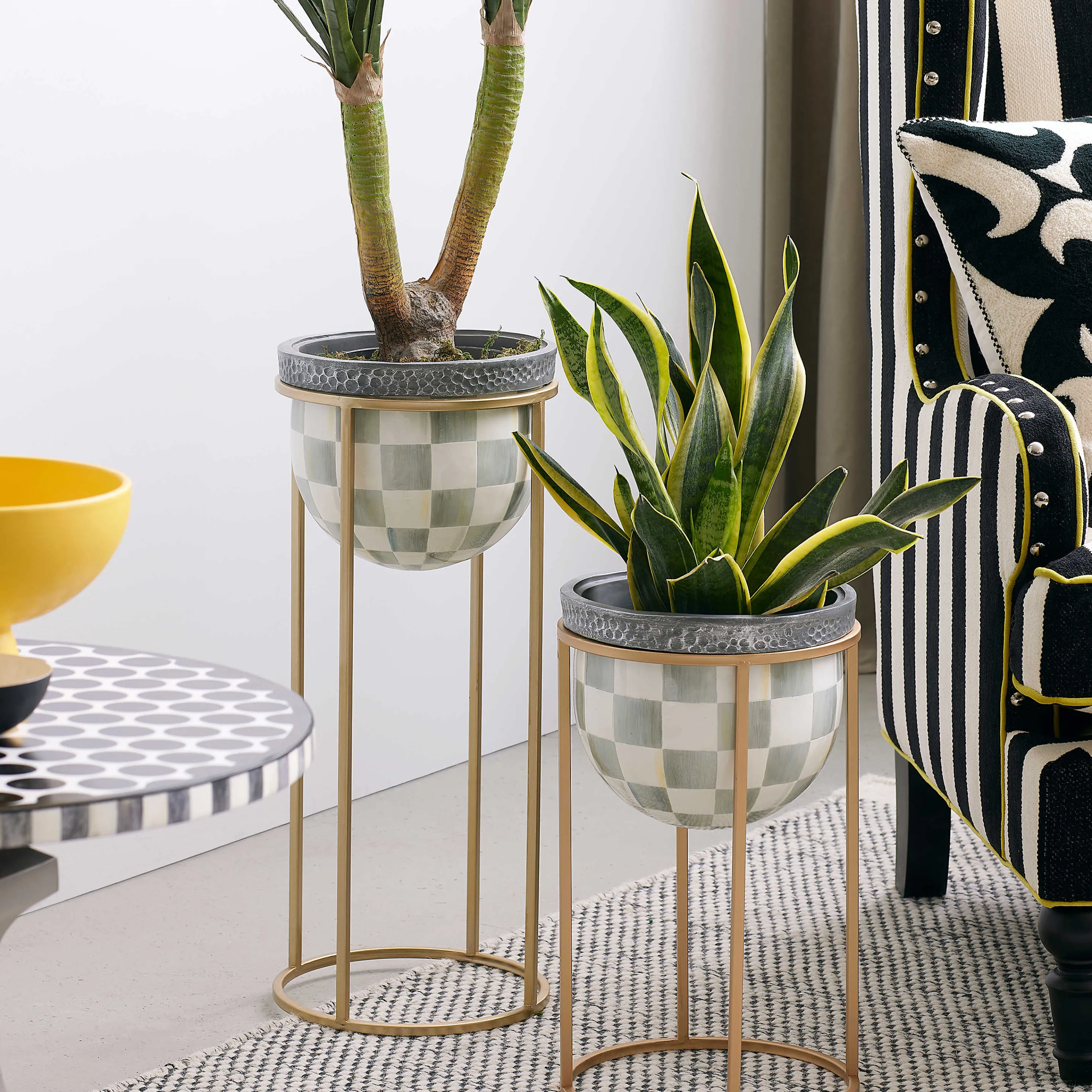 Sterling Check Plant Stand - Tall