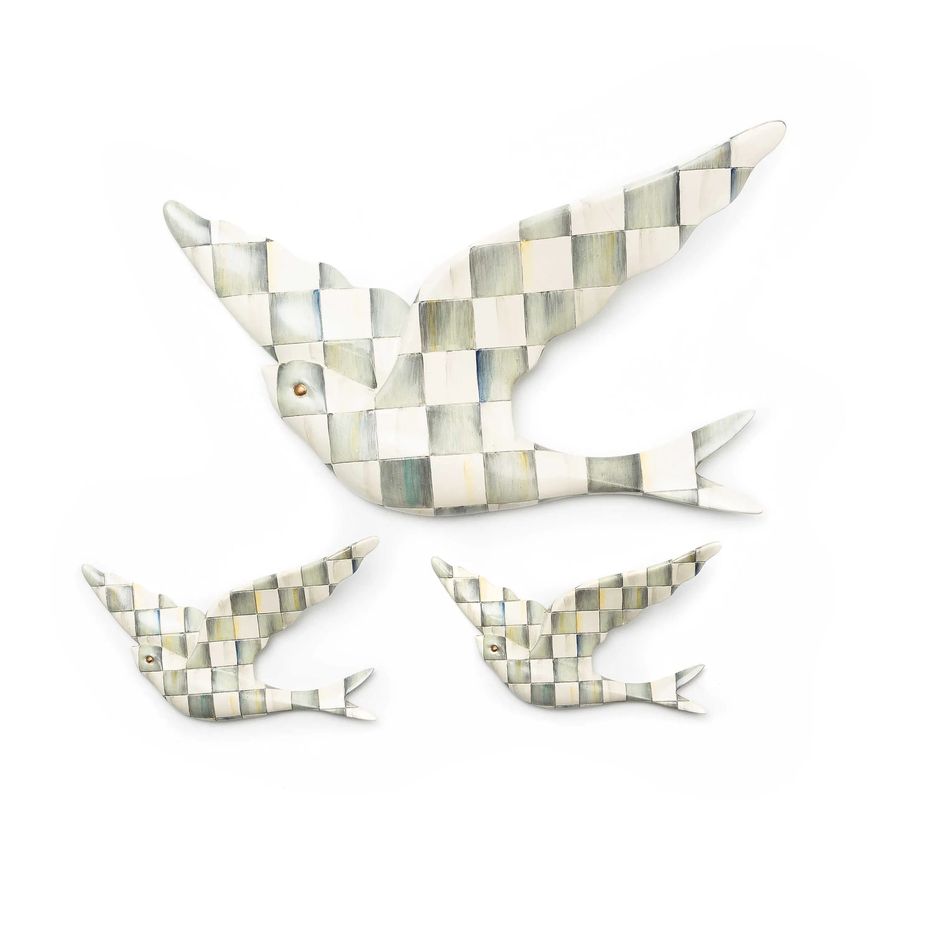 Sterling Check Swallowtail Duo Wall Decor