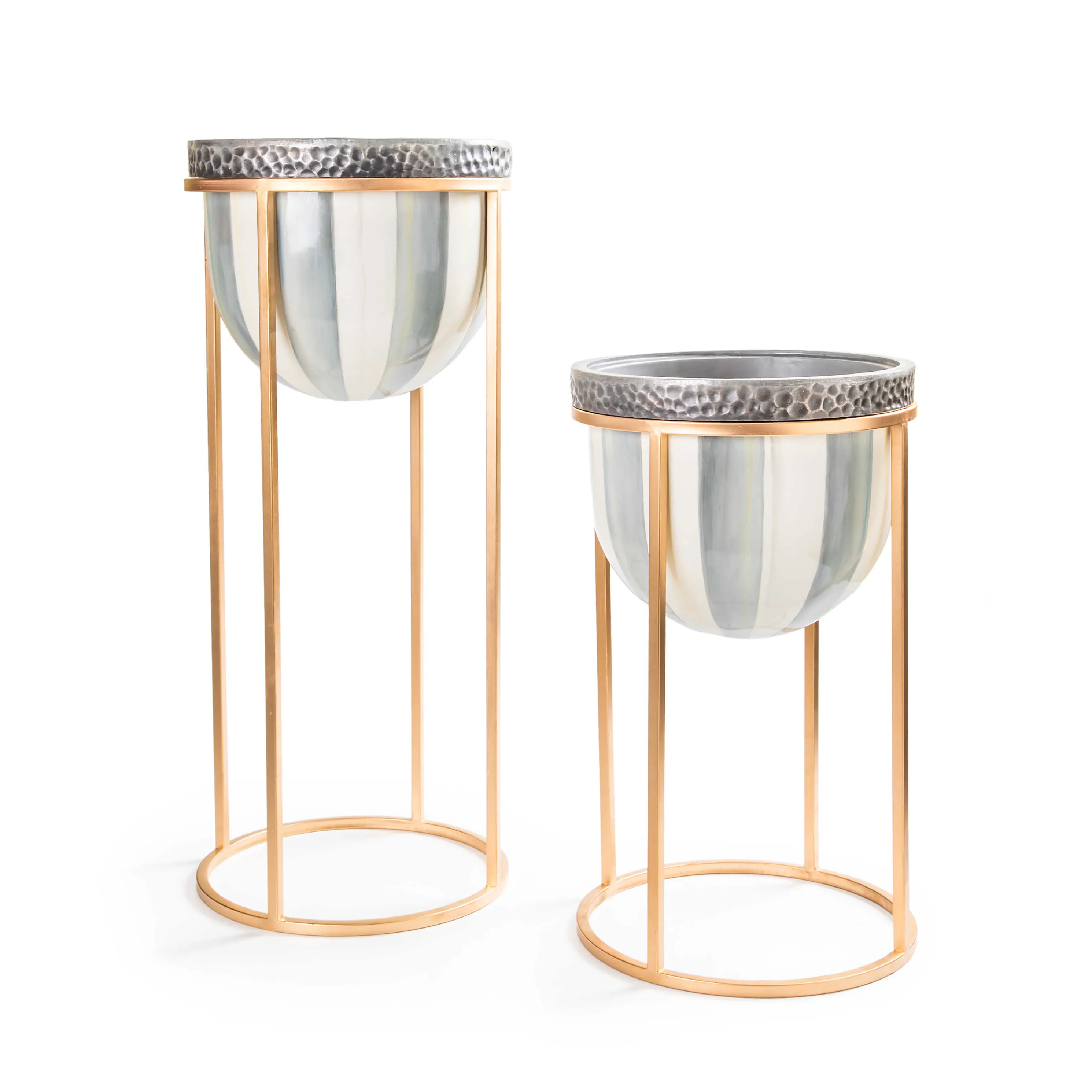 Sterling Stripe Plant Stand - Tall