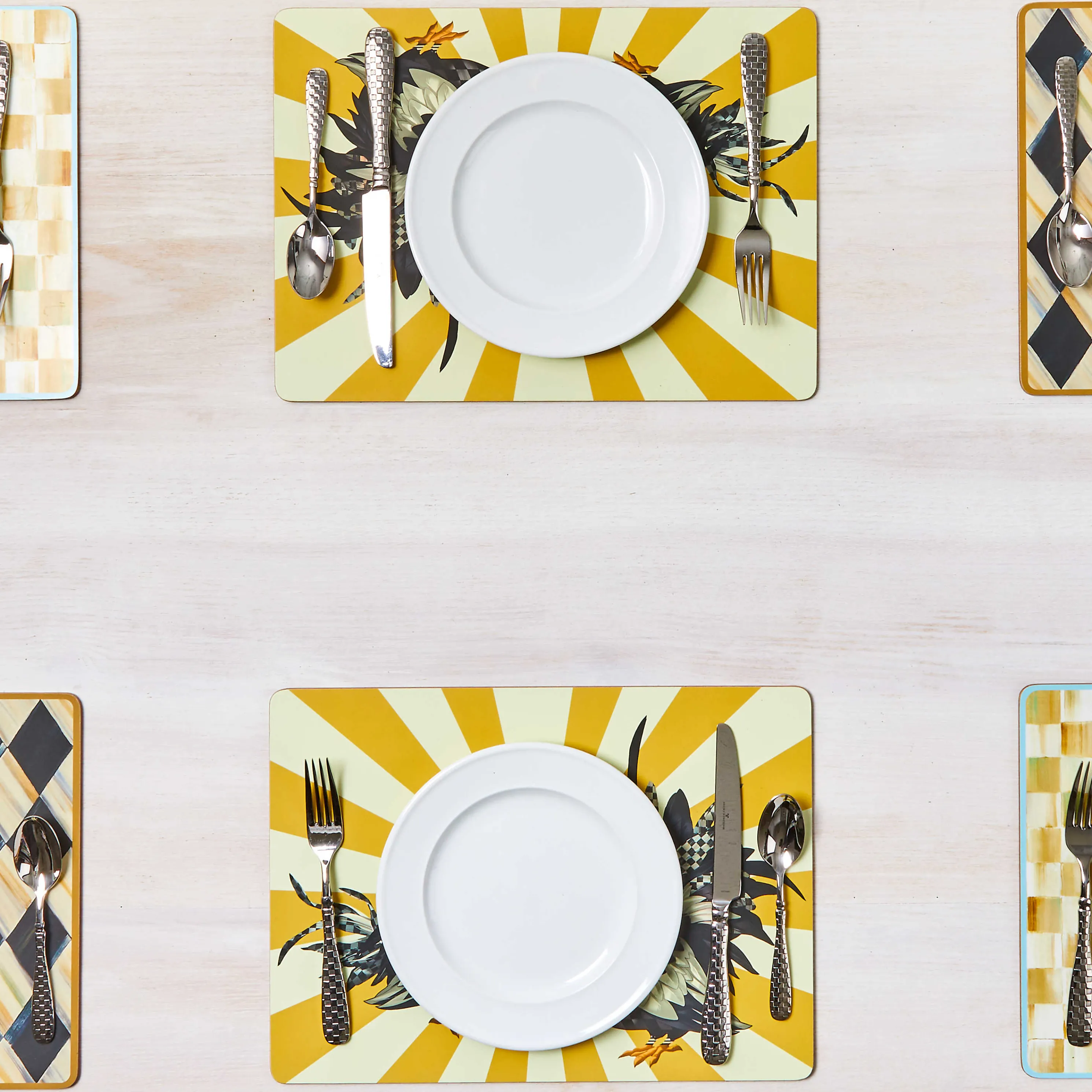 Sunrise Rooster Cork Back Placemats - Set Of 4