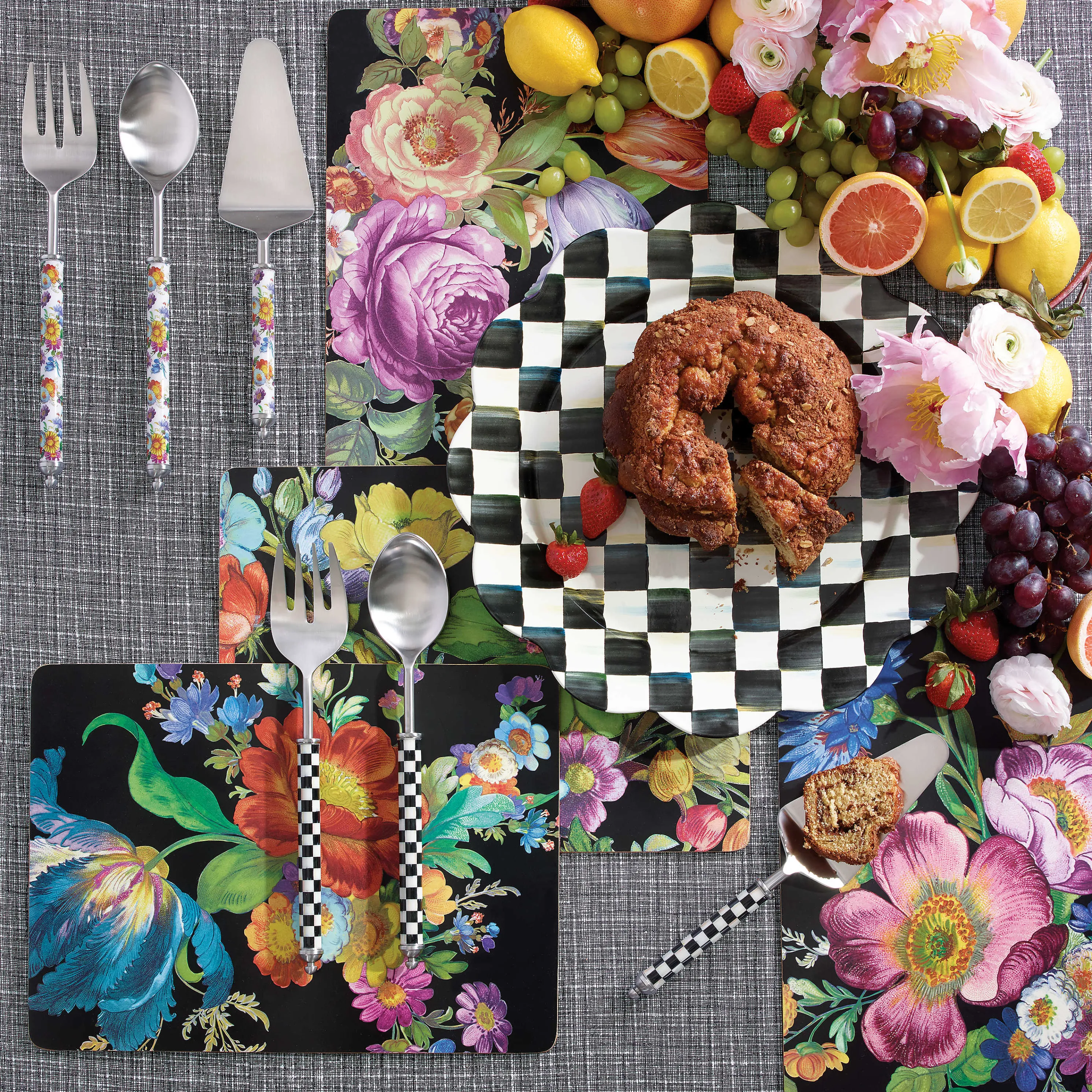 Supper Club Salad Serving Set - Courtly Check