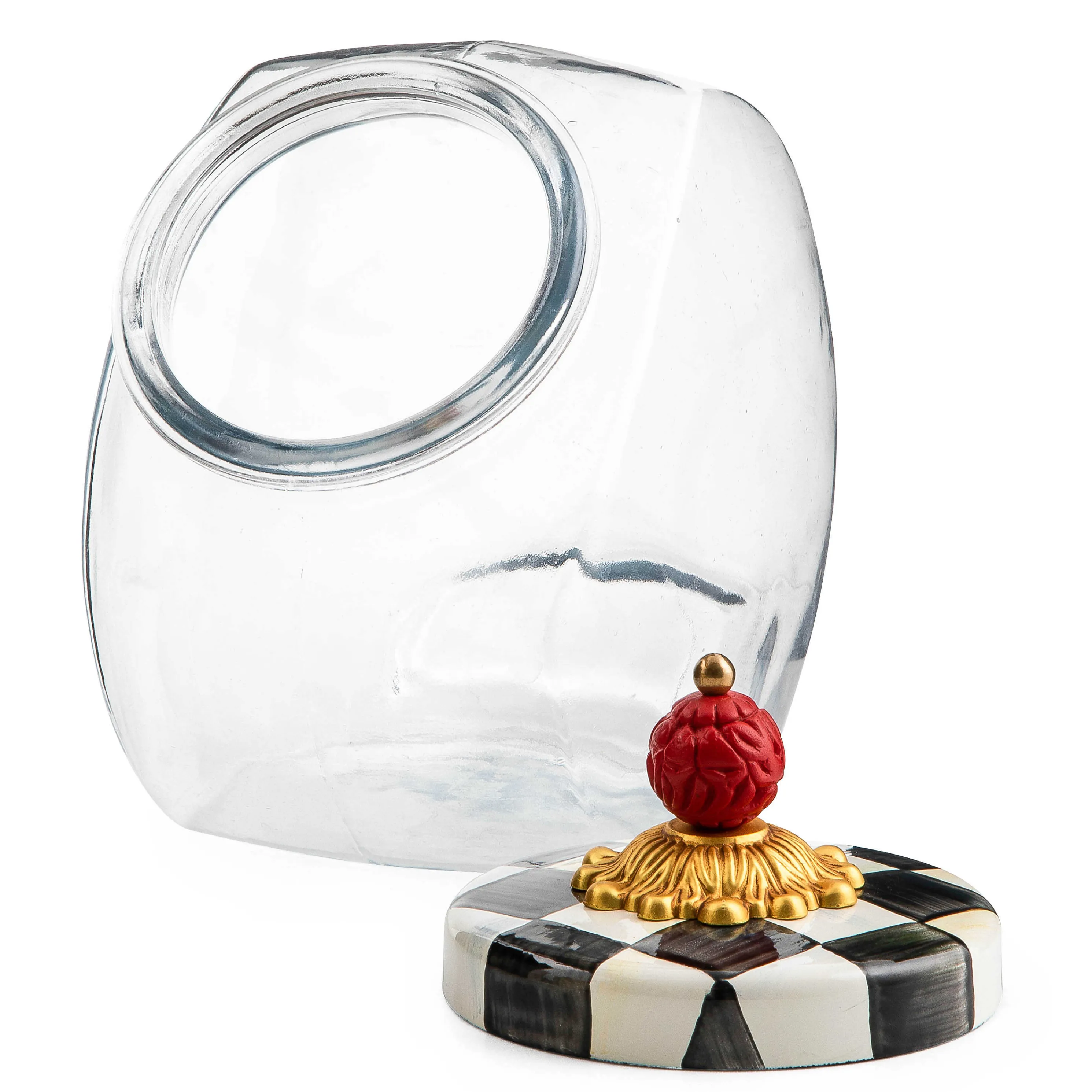 Sweets Jar With Courtly Check Enamel Lid