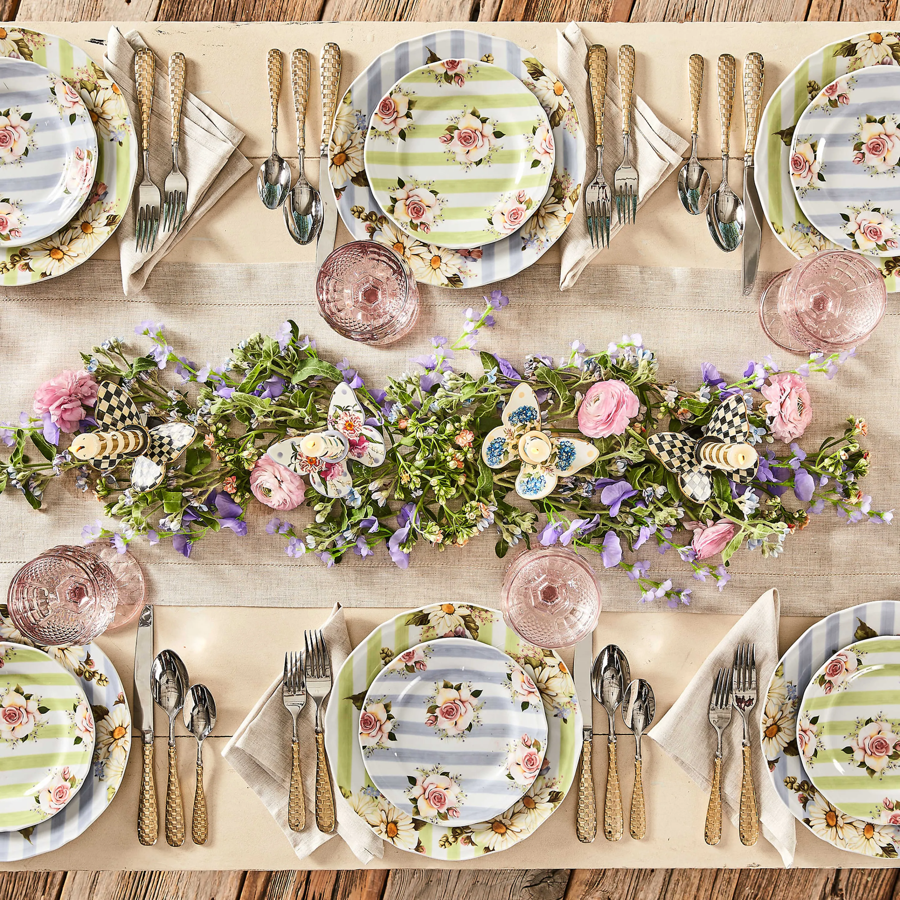 Wildflowers Butterfly Candle Holders - Set Of 2