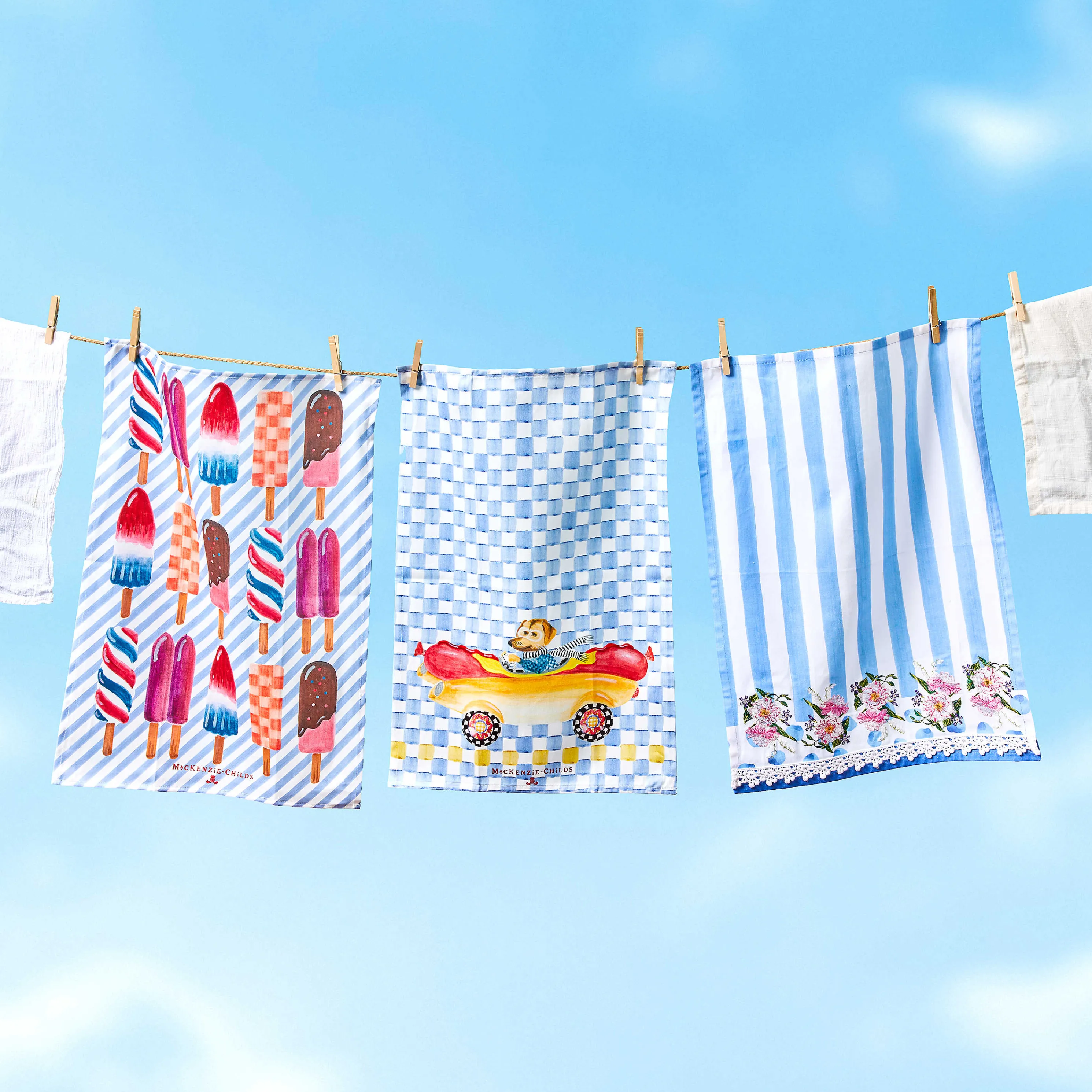 Wildflowers Dish Towel - Blue