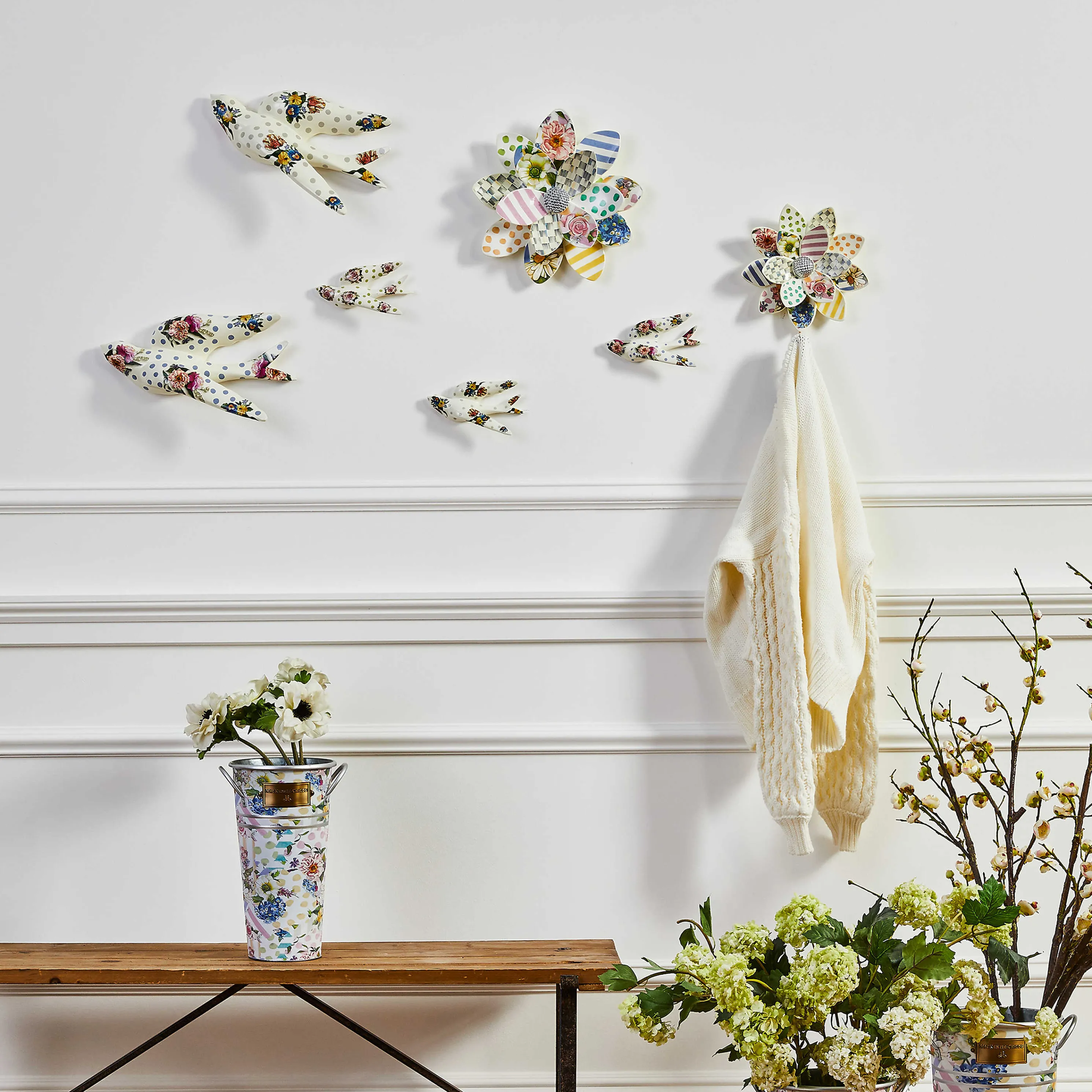 Wildflowers Swallowtail Wall Decor - Blue