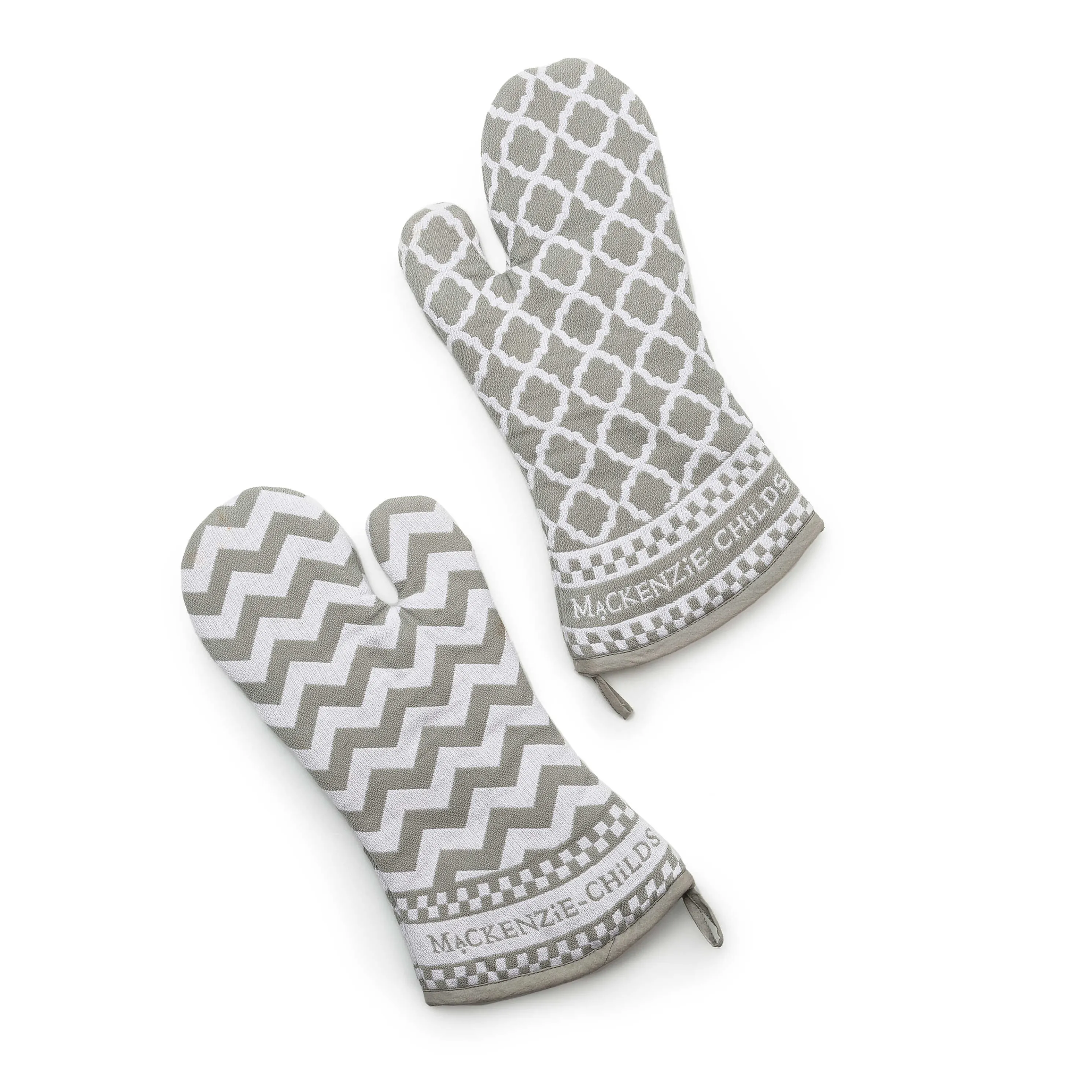 Zig Zag Oven Mitts - Sterling - Set Of 2